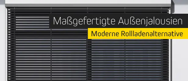 Außenjalousie vor einem Fenster, moderne Alternative zu Rollläden