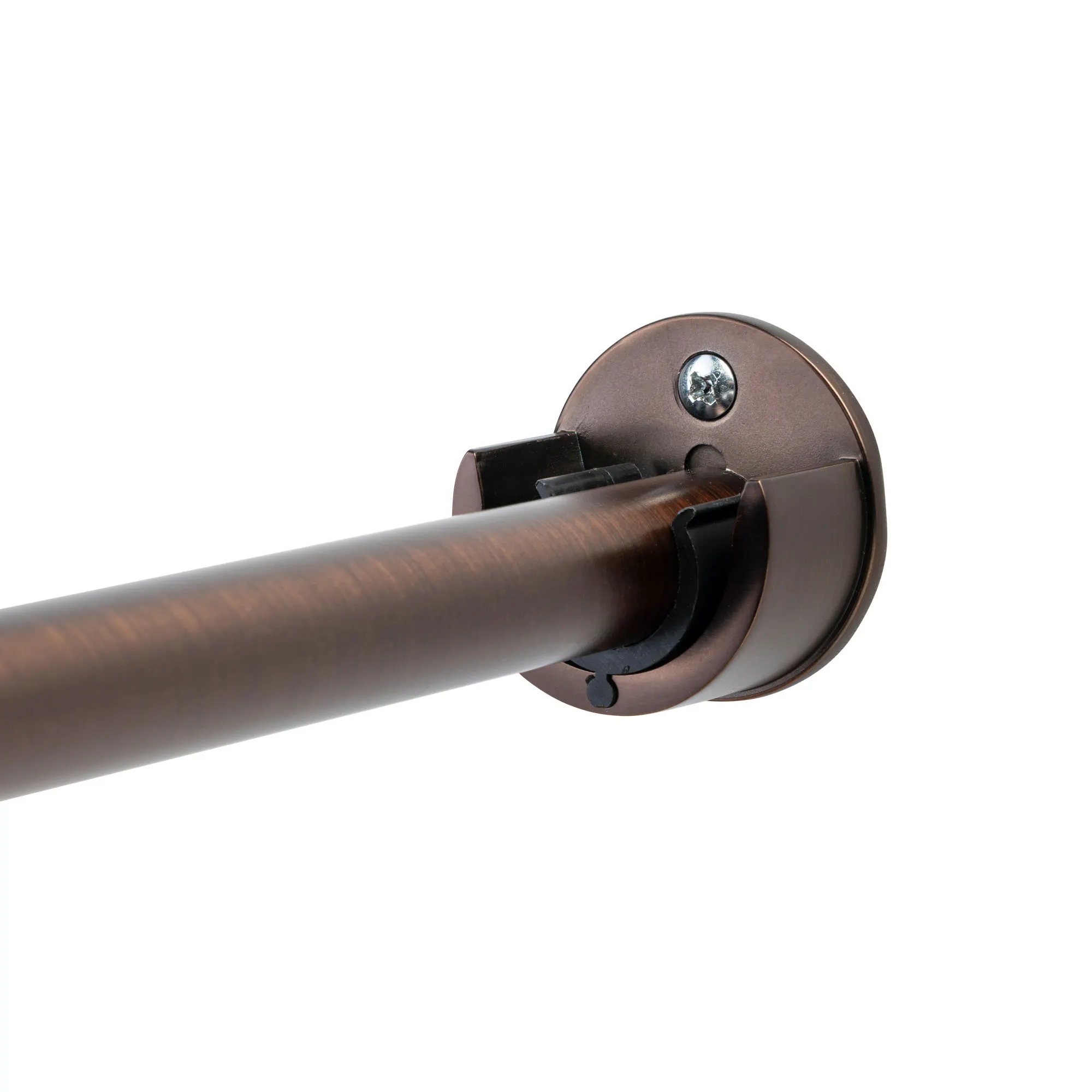 Uchwyt ścienny do karnisza / karnisz z Szyna wewnętrzna | ⌀ 19 mm, czerwono-brązowy szczotkowany, 2 sztuki