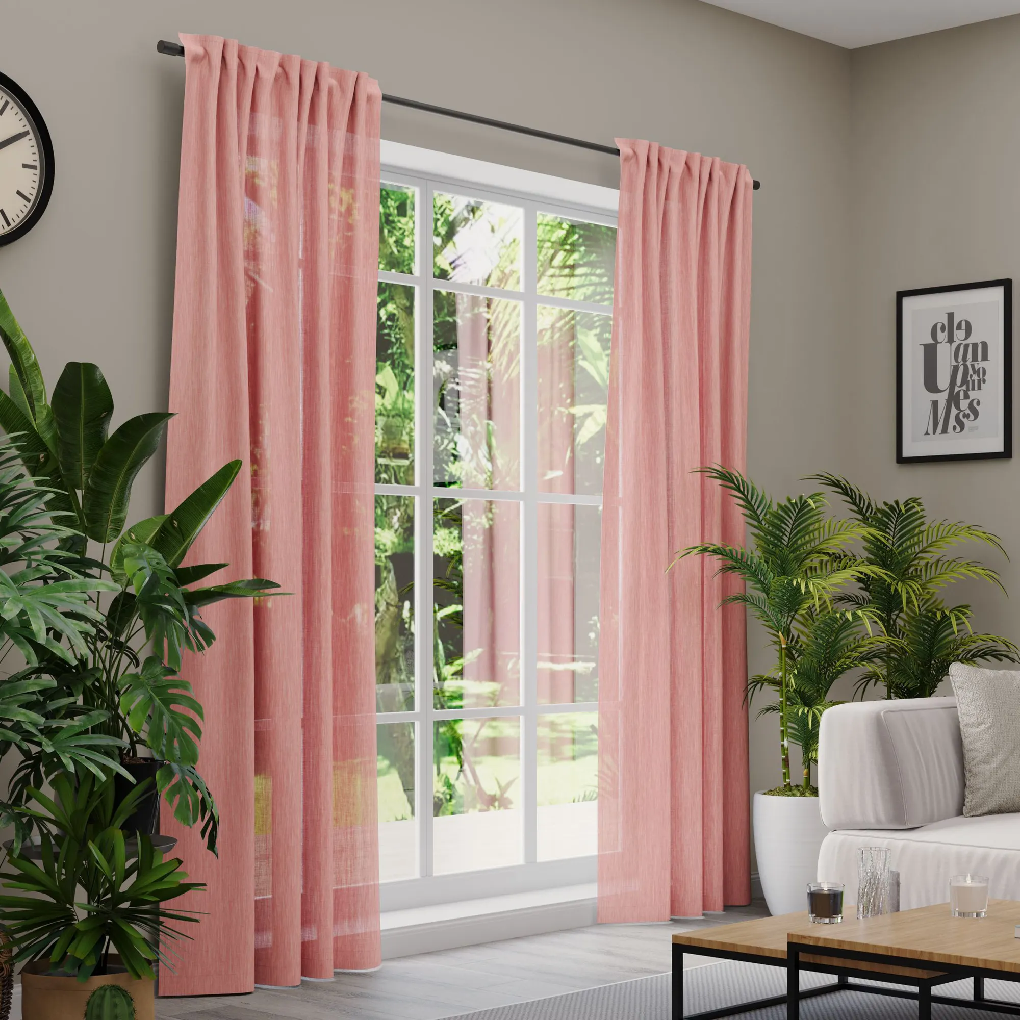 Premium Line Gardinen und Vorhänge | Eco Heaven, halbtransparent, rot