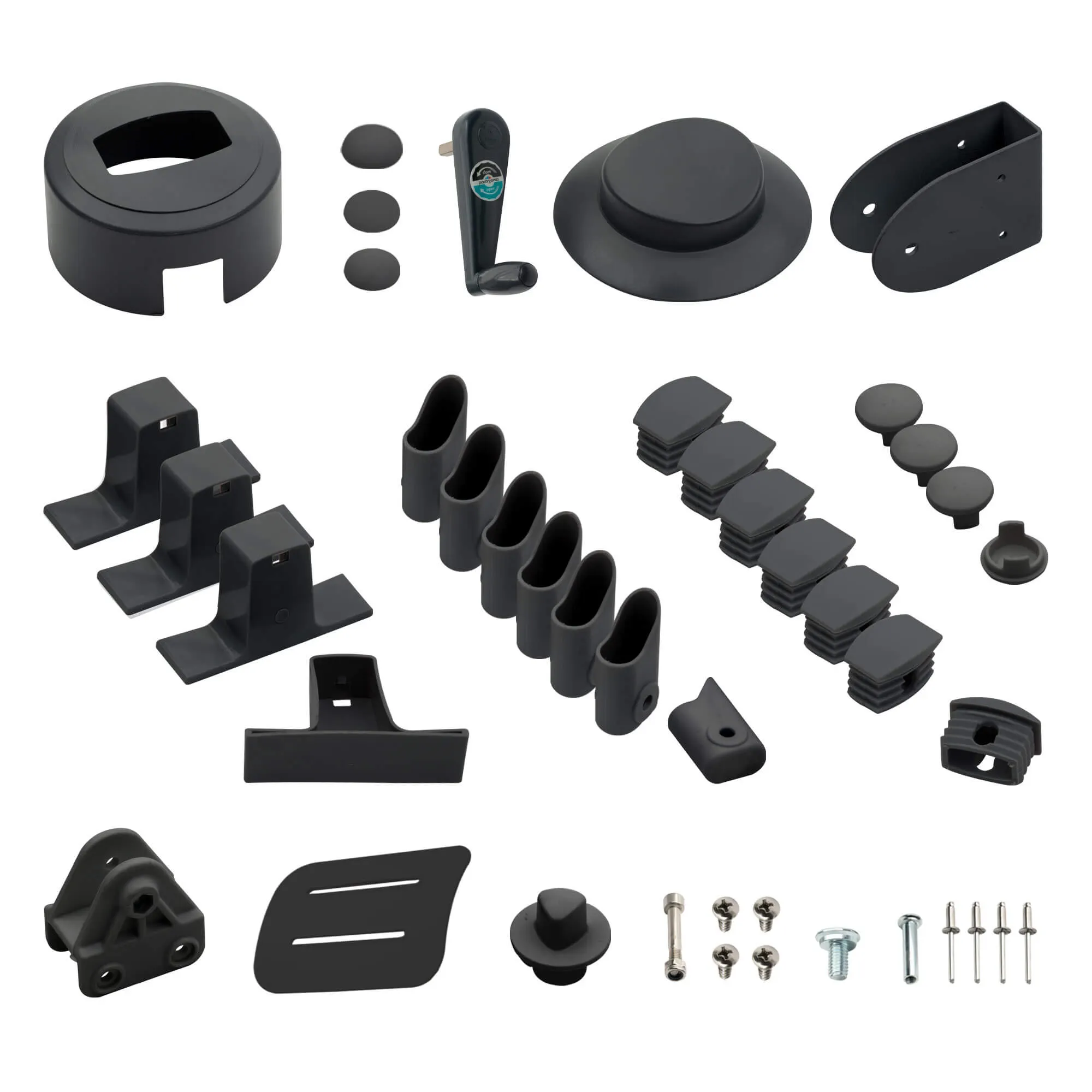 Zestaw części zamiennych do parasola na wysięgniku parapenda (Plus) | 4 x 3 m, prostokątny, antracytowy