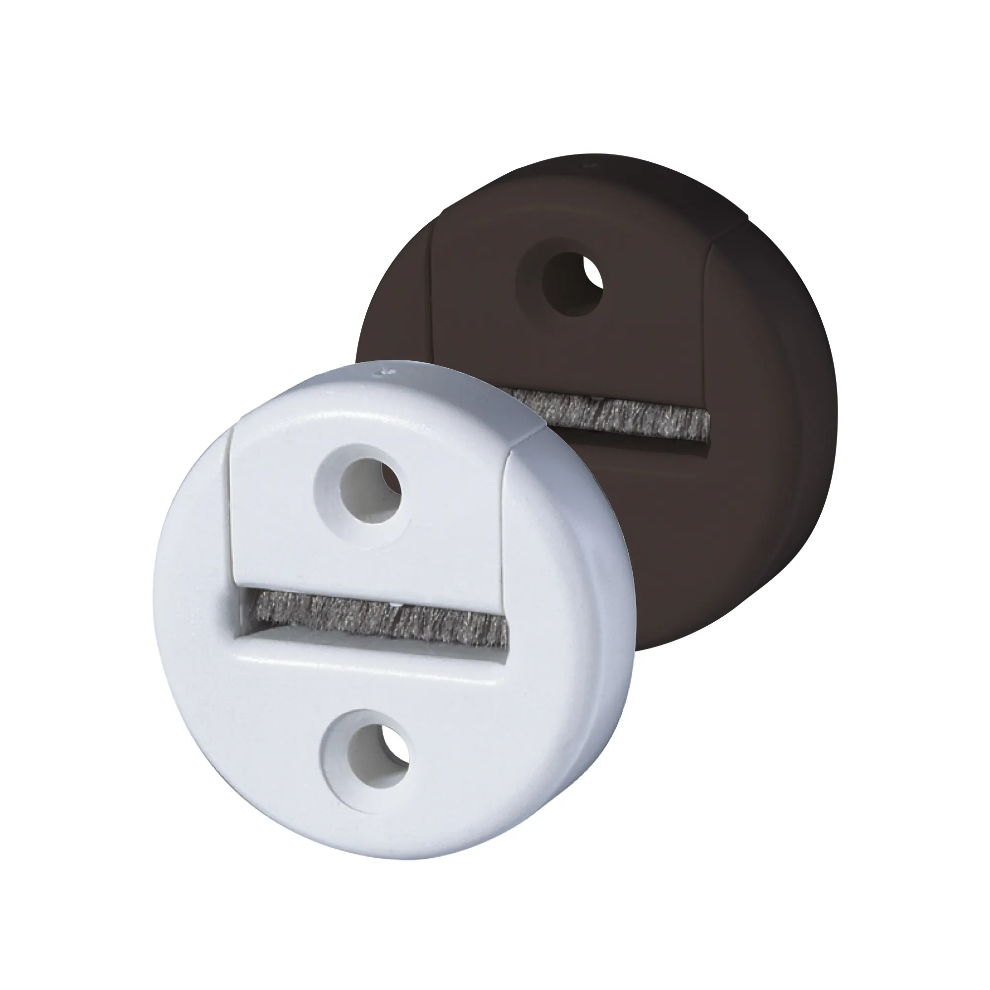 Guida a nastro rotonda con inserto a setole integrato per la guida e la pulizia delle cinghie