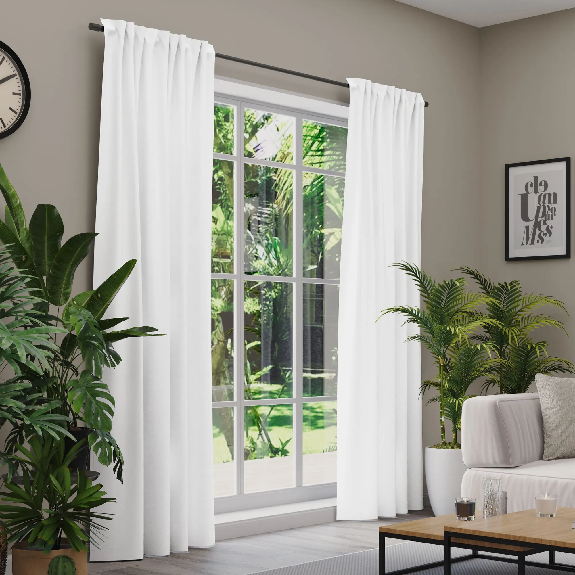 Premium Line Gardinen und Vorhänge | Linen, blickdicht, weiß