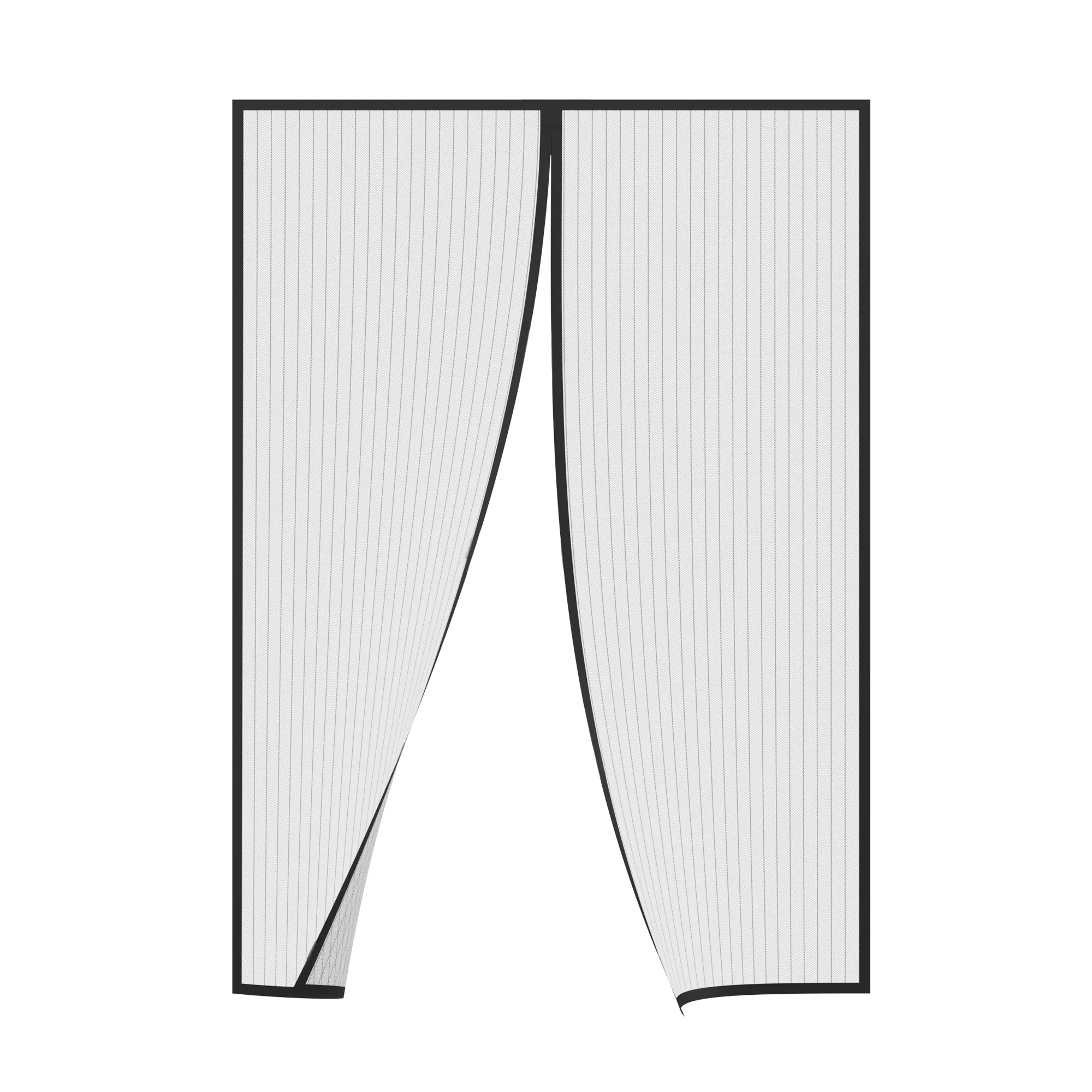 Tenda magnetica per porte con funzione zanzariera, composta da due pannelli verticali