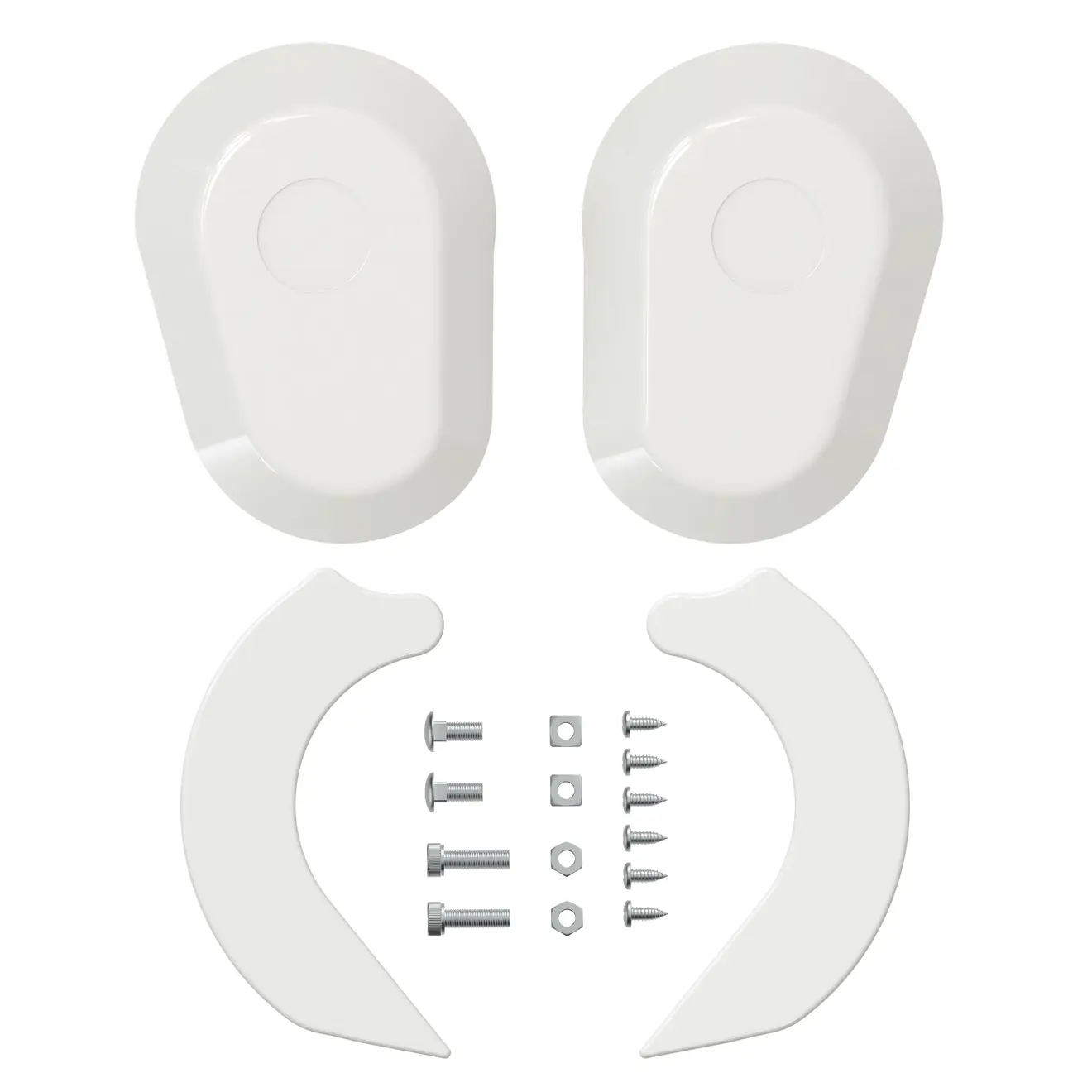 Endkappenausfallprofile und Endkappen für Kassettenmarkise Curve 2000 mit Befestigungselementen