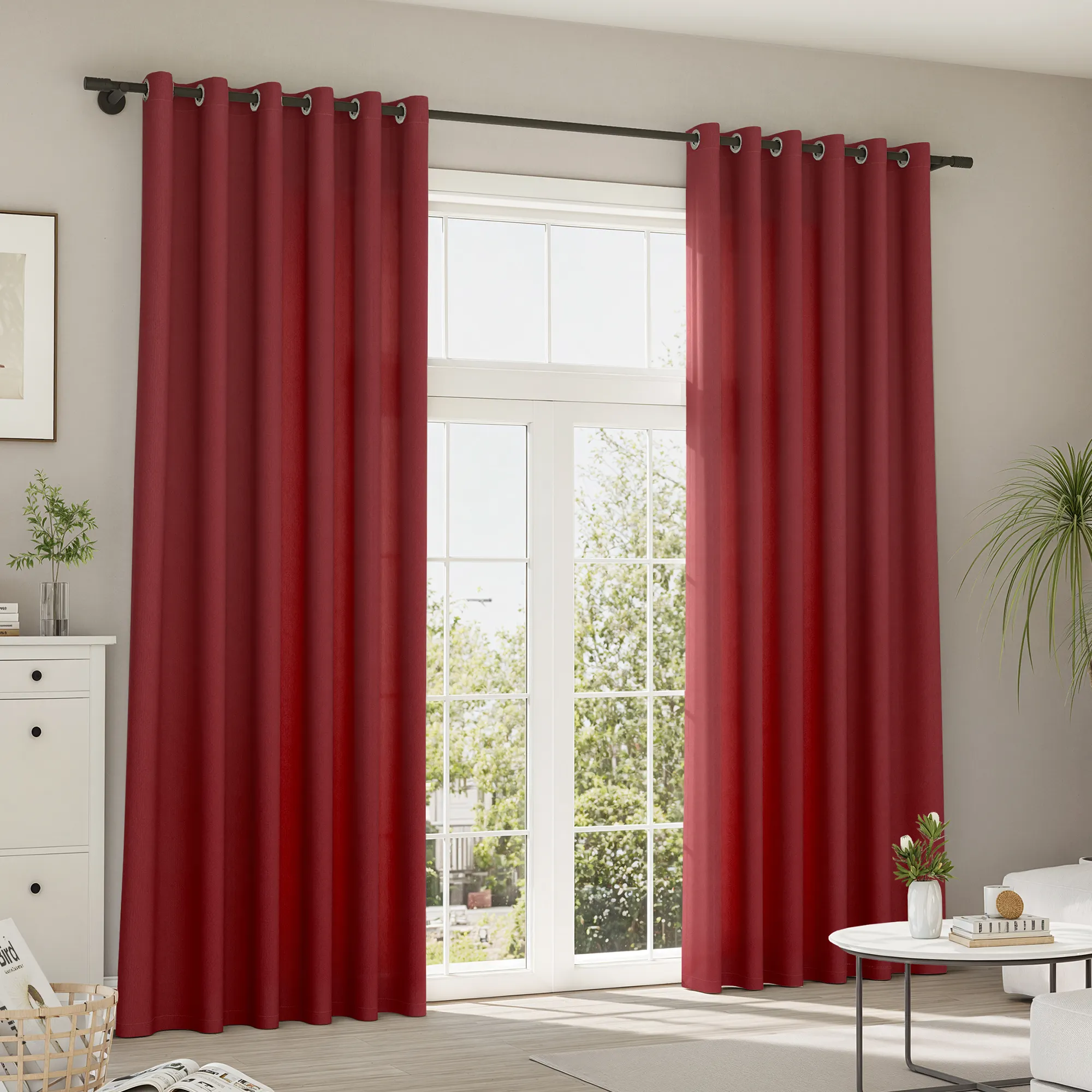 Cortinas y Visillos Pure | Samt, opaco, burdeos