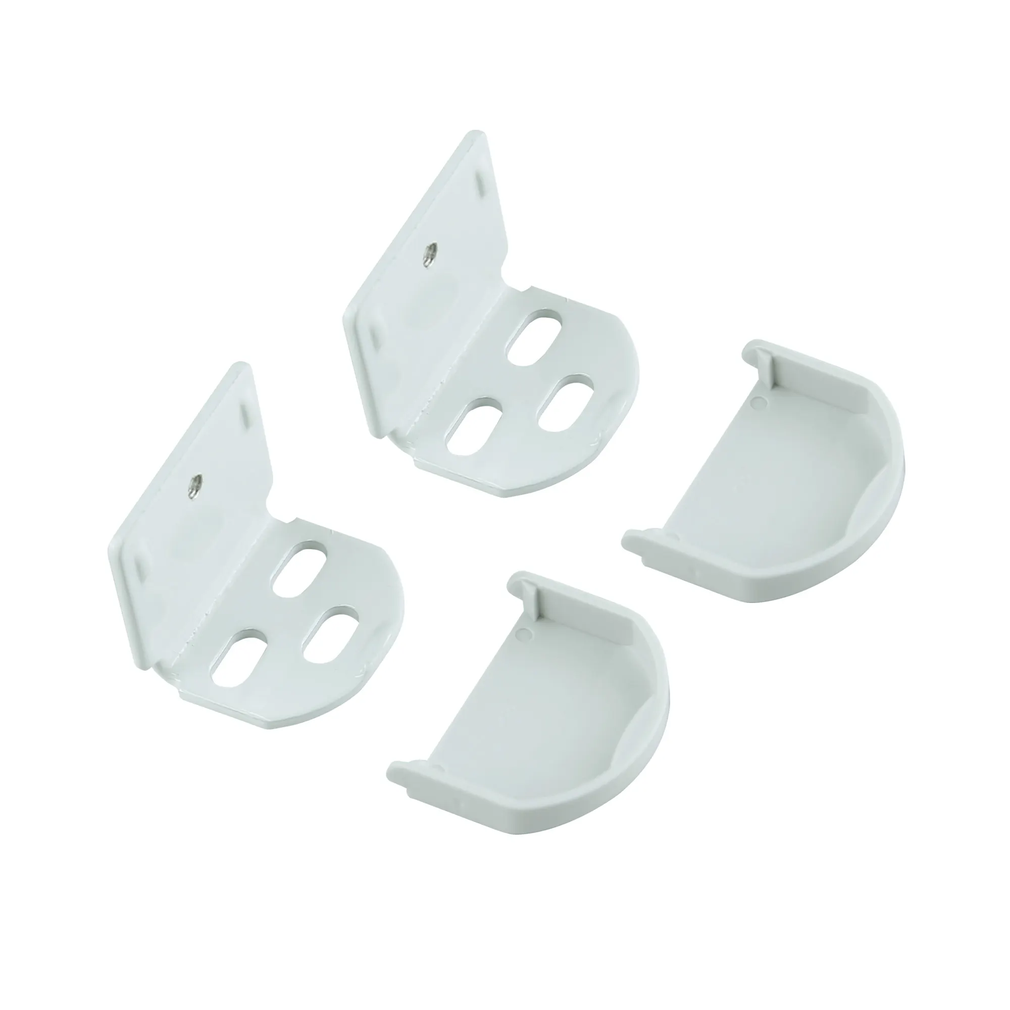 Montagewinkel inkl. Abdeckkappe & Schrauben | hellgrau, 2 Stück