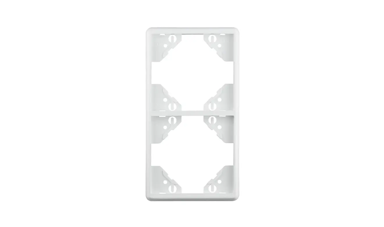 Zweifacher senkrechter Rahmen für Schalter oder Steckdosen, rechteckige Form, Montagehalterungen