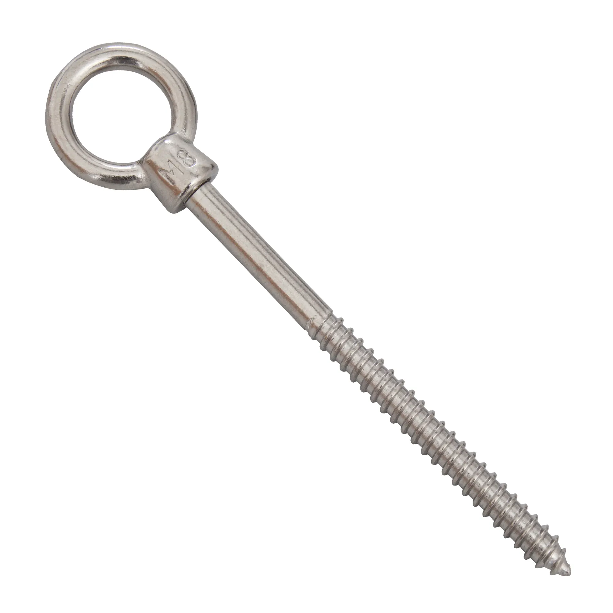 Dado ad anello con filettatura per legno in acciaio inox, adatto per fissaggi e sospensioni