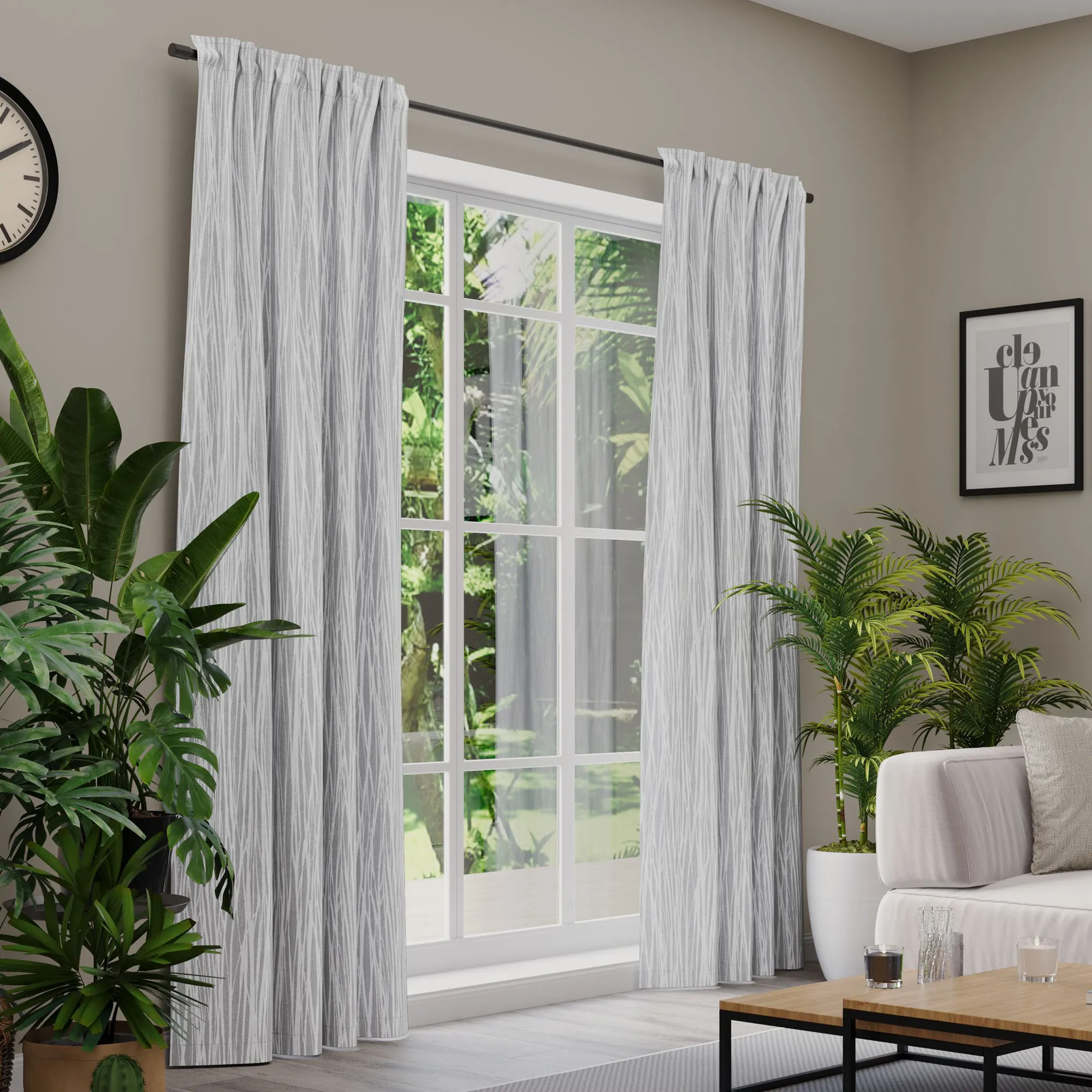 Premium Line Gardinen und Vorhänge | Eco Lines, blickdicht, hellgrau