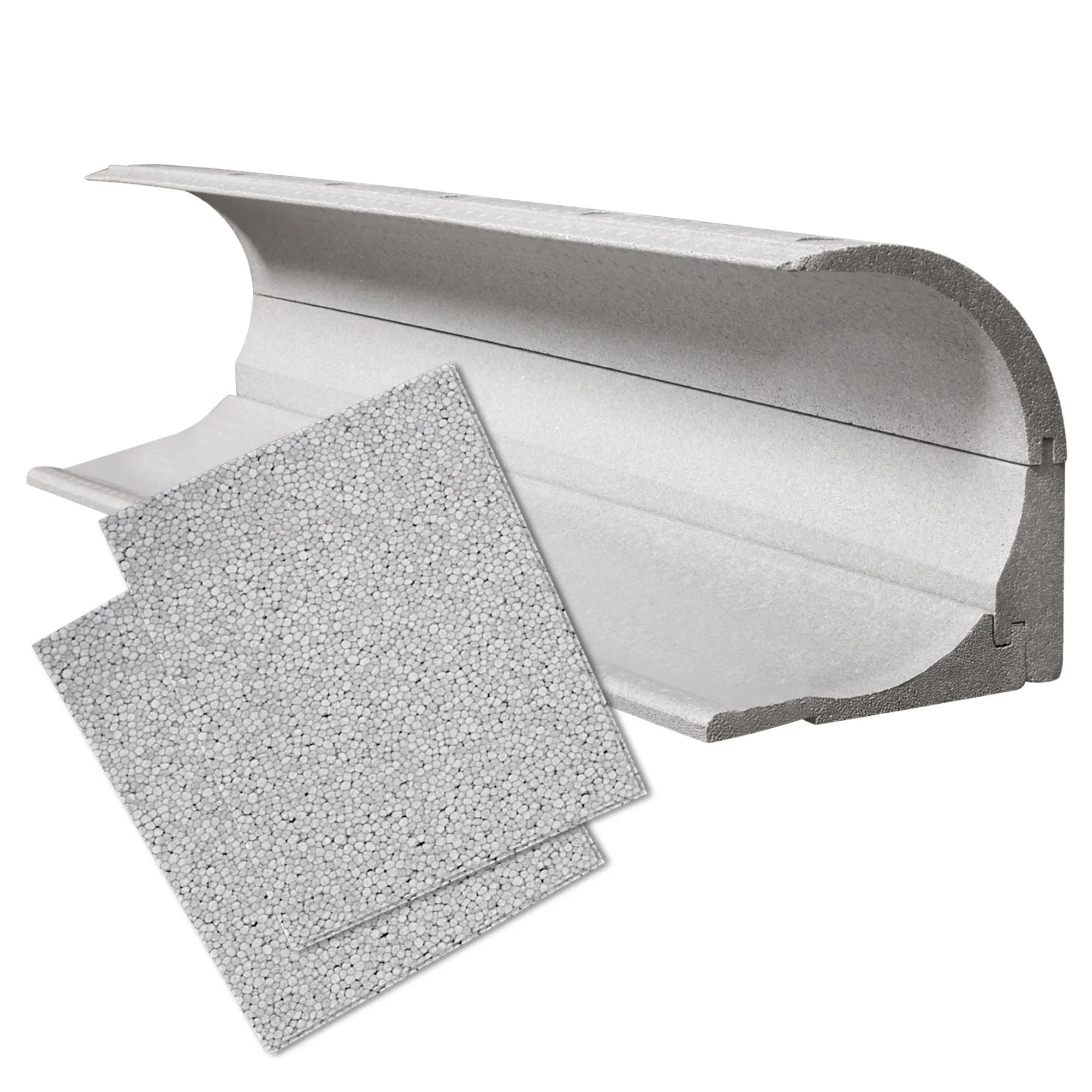 Roka-Ass Perfekt Komplettsanierung Runder-Kasten | 28 mm / 100 x 17,5 cm + 2x Seitenteil-Dämmung 