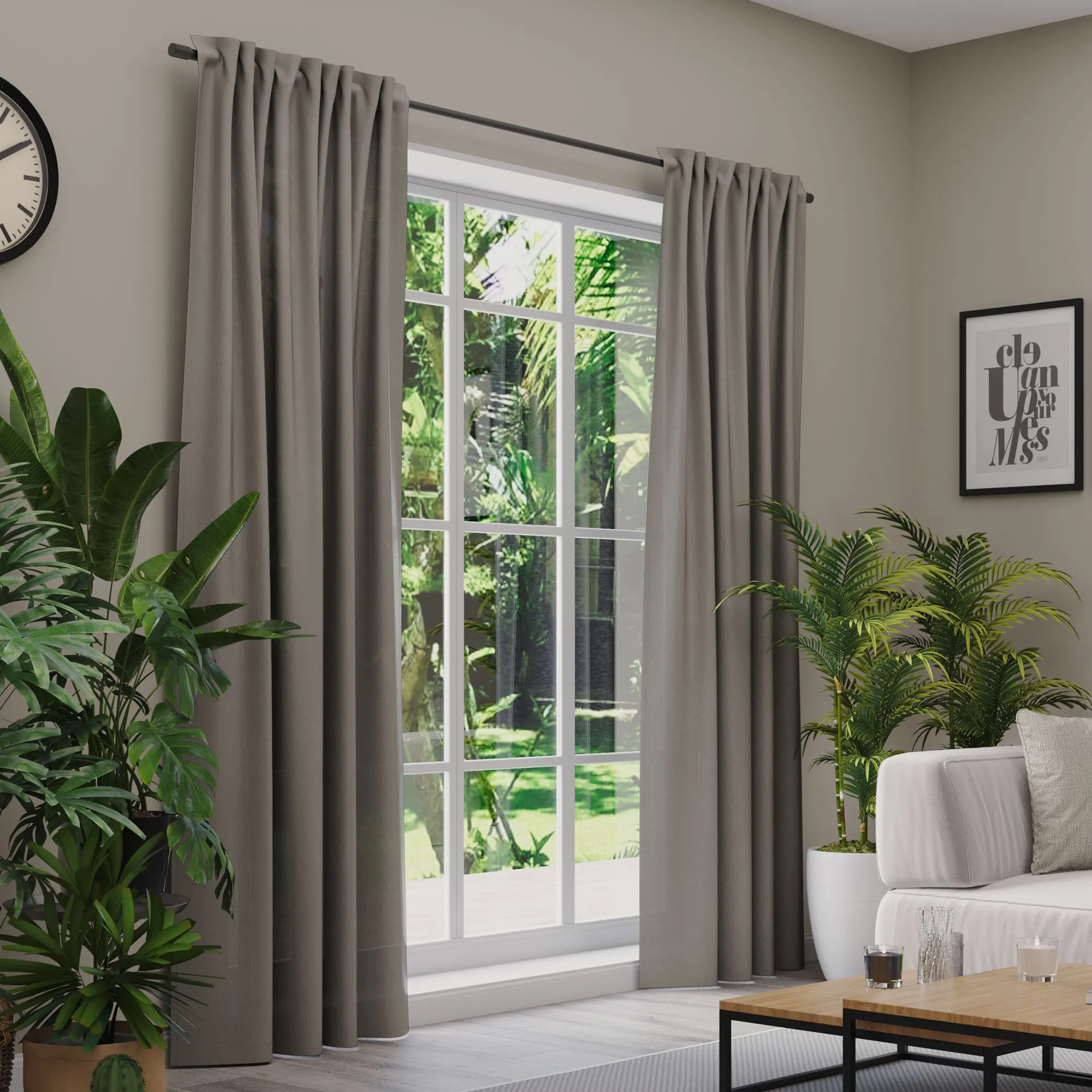 Premium Line Gardinen und Vorhänge | Linen, blickdicht, taupe