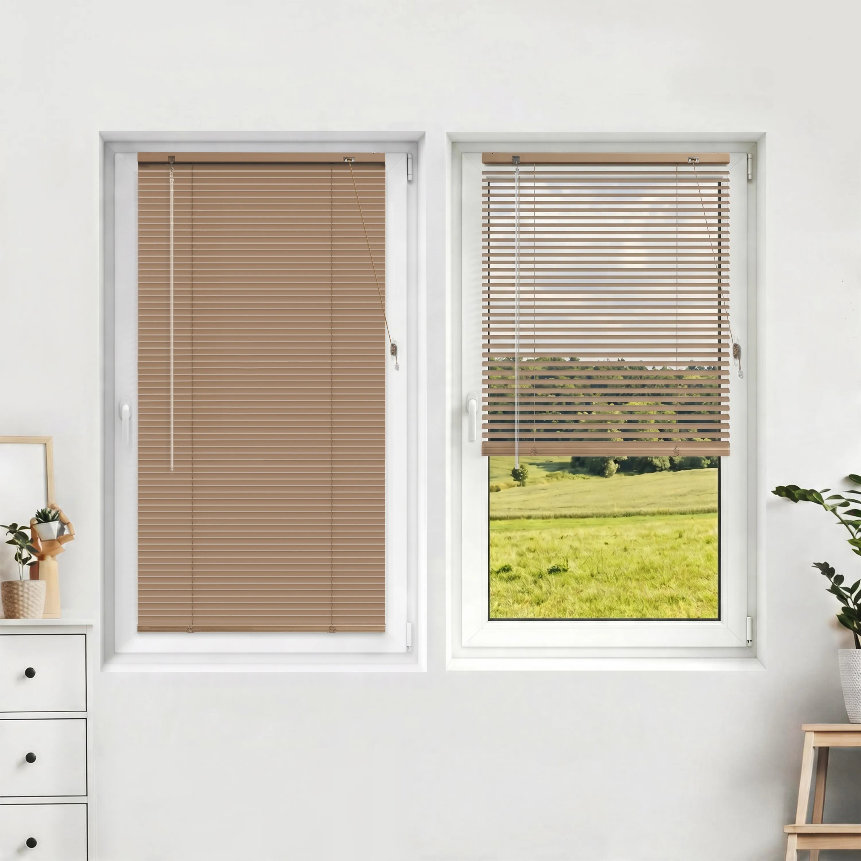 LightLess Prime Aluminium-Jalousie | 25 mm, verdunkelnd, 85 x 130 cm, peanutbutter-braun matt