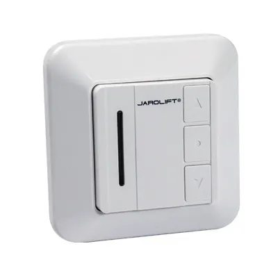 Ricevitore wireless per parete con tre pulsanti e design rettangolare