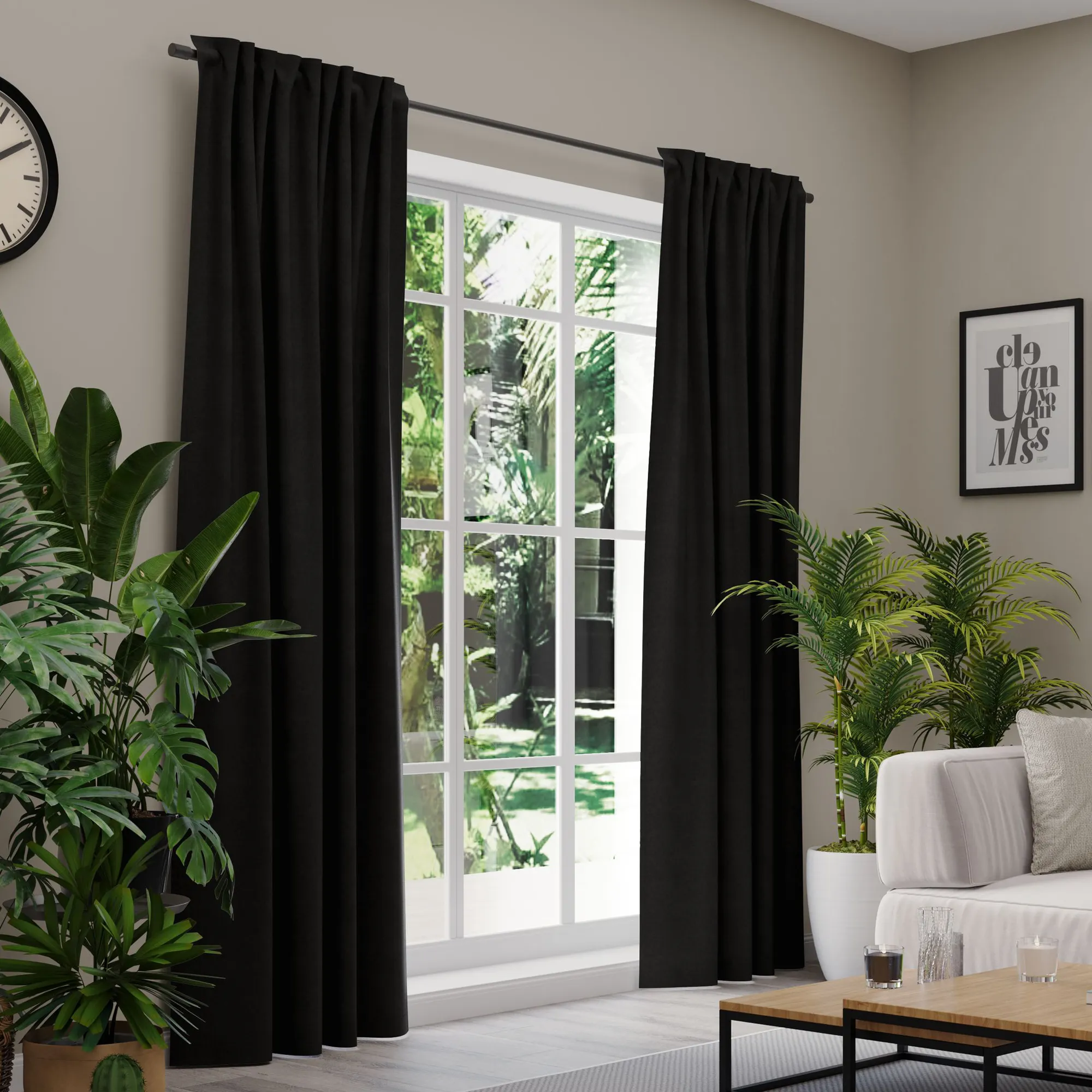 Premium Line Gardinen und Vorhänge | Cosy, blickdicht, schwarz