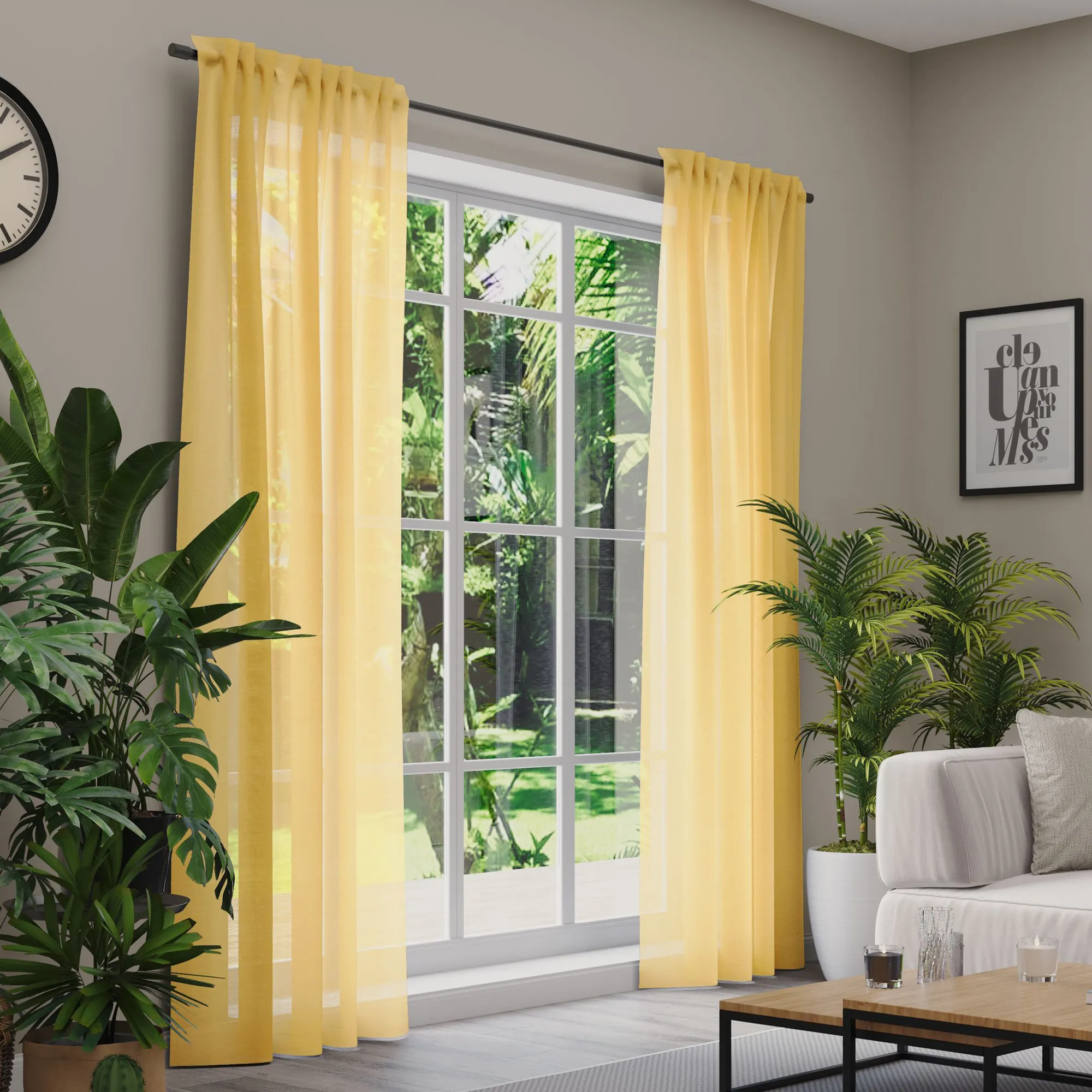 Premium Line Gardinen und Vorhänge | Classic, halbtransparent, gelb