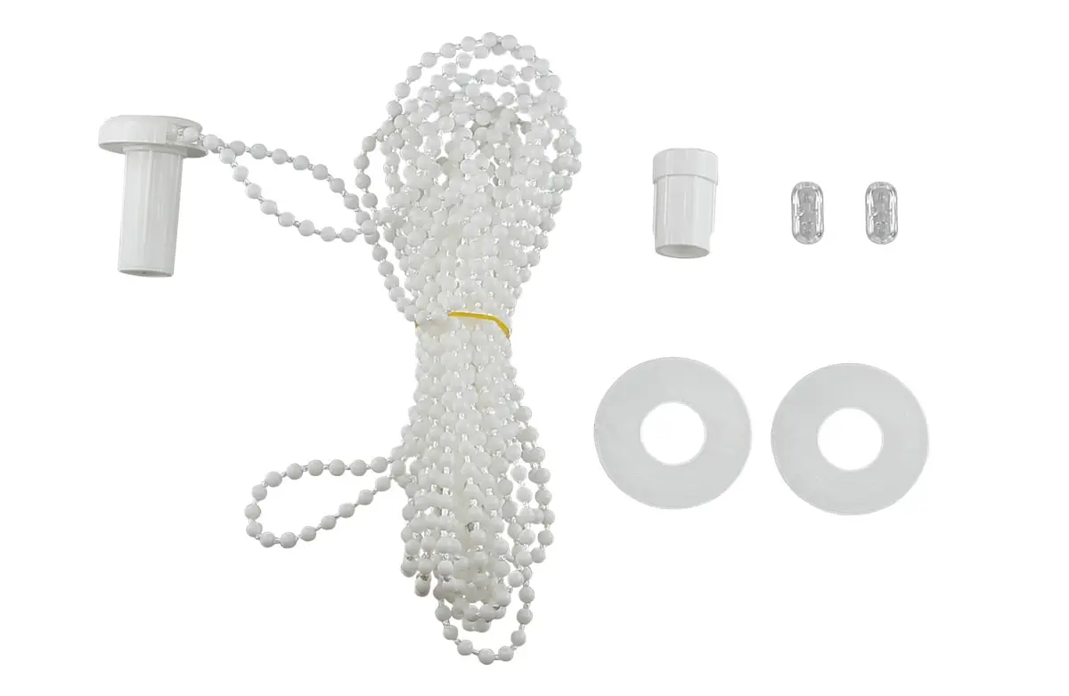 Zugkette für Klemmfix Doppelrollo mit Zubehörteilen zur Montage und Bedienung