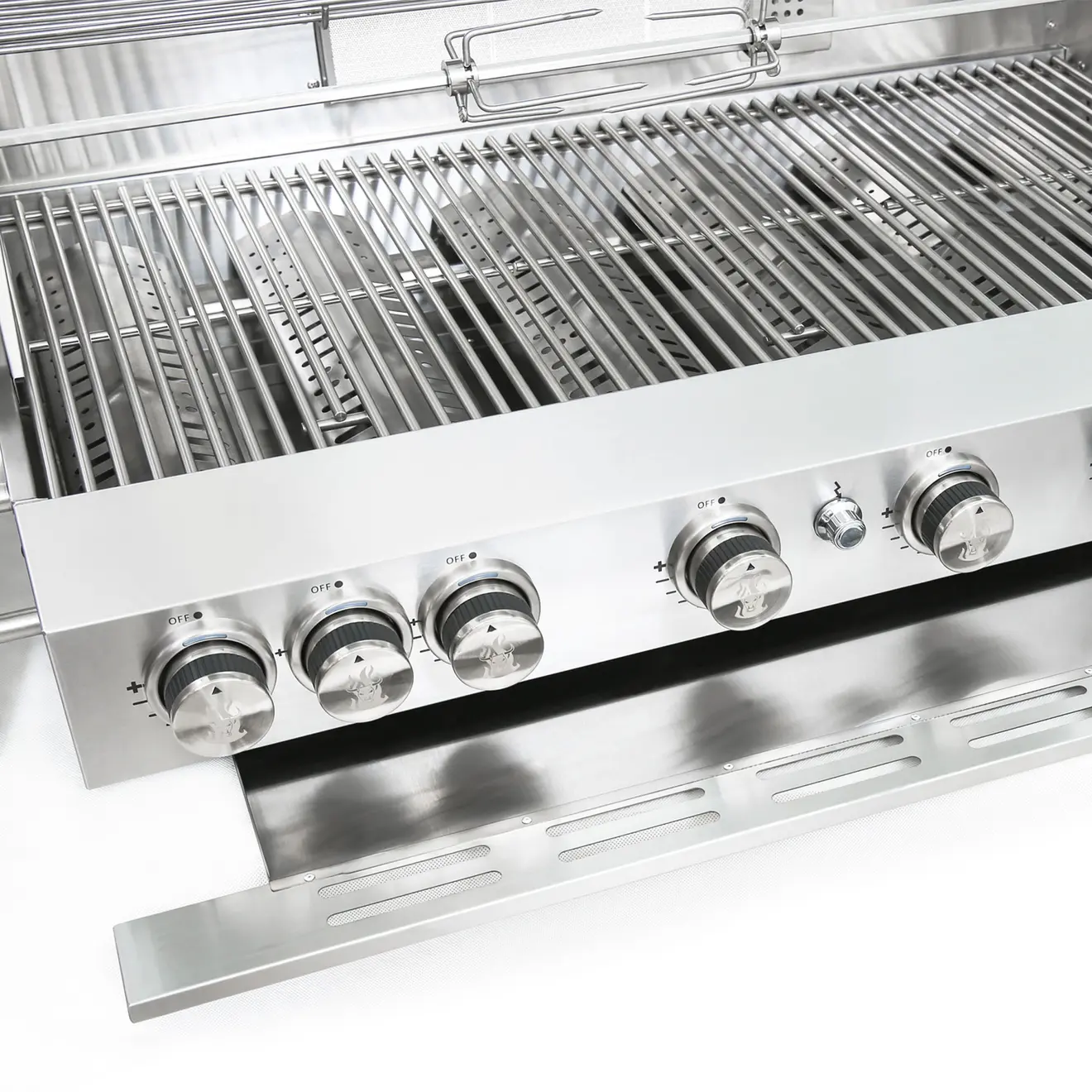 Detailbild des geöffneten Einbau-Gasgrill MBG-600S/EB