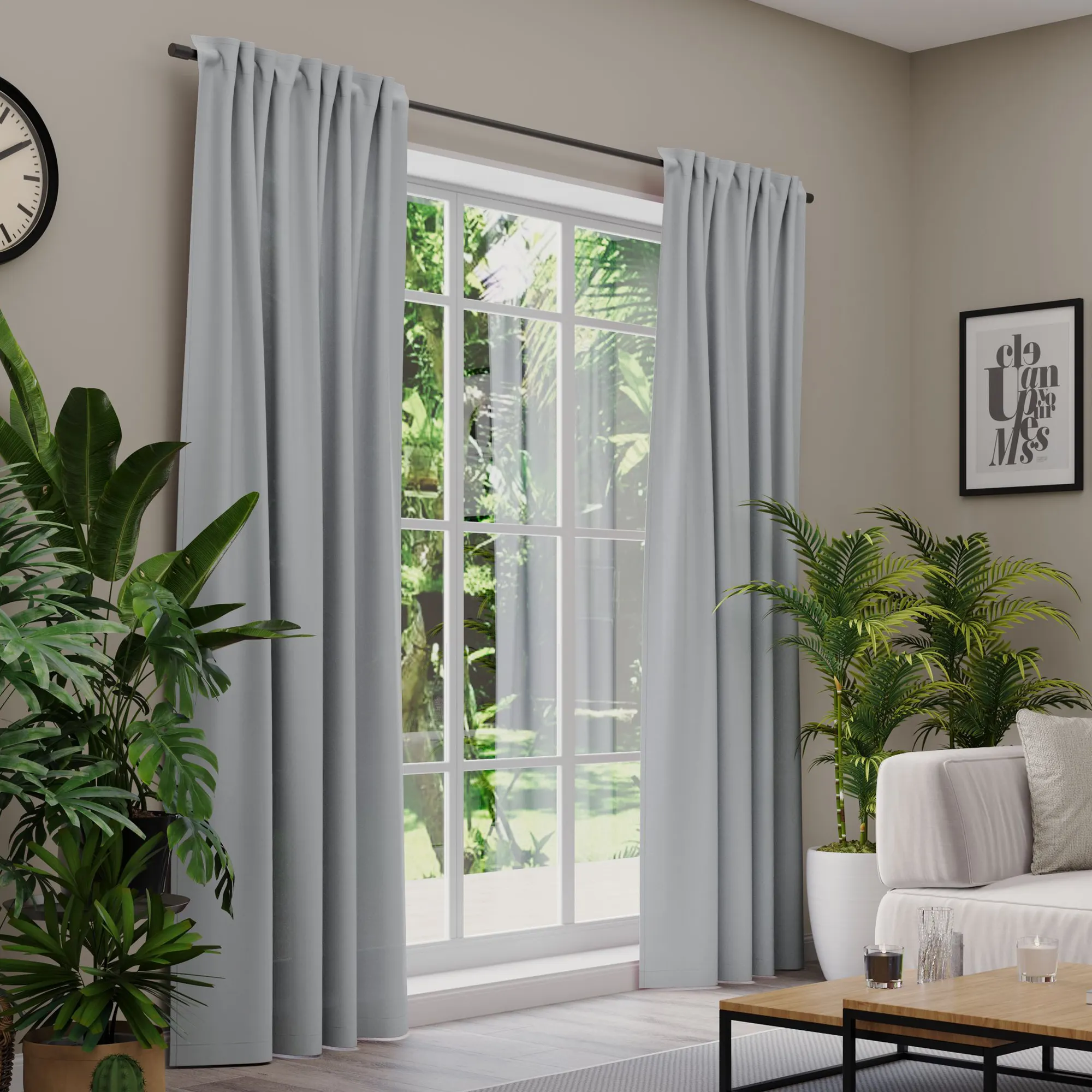 Premium Line Gardinen und Vorhänge | Even, blickdicht, hellgrau