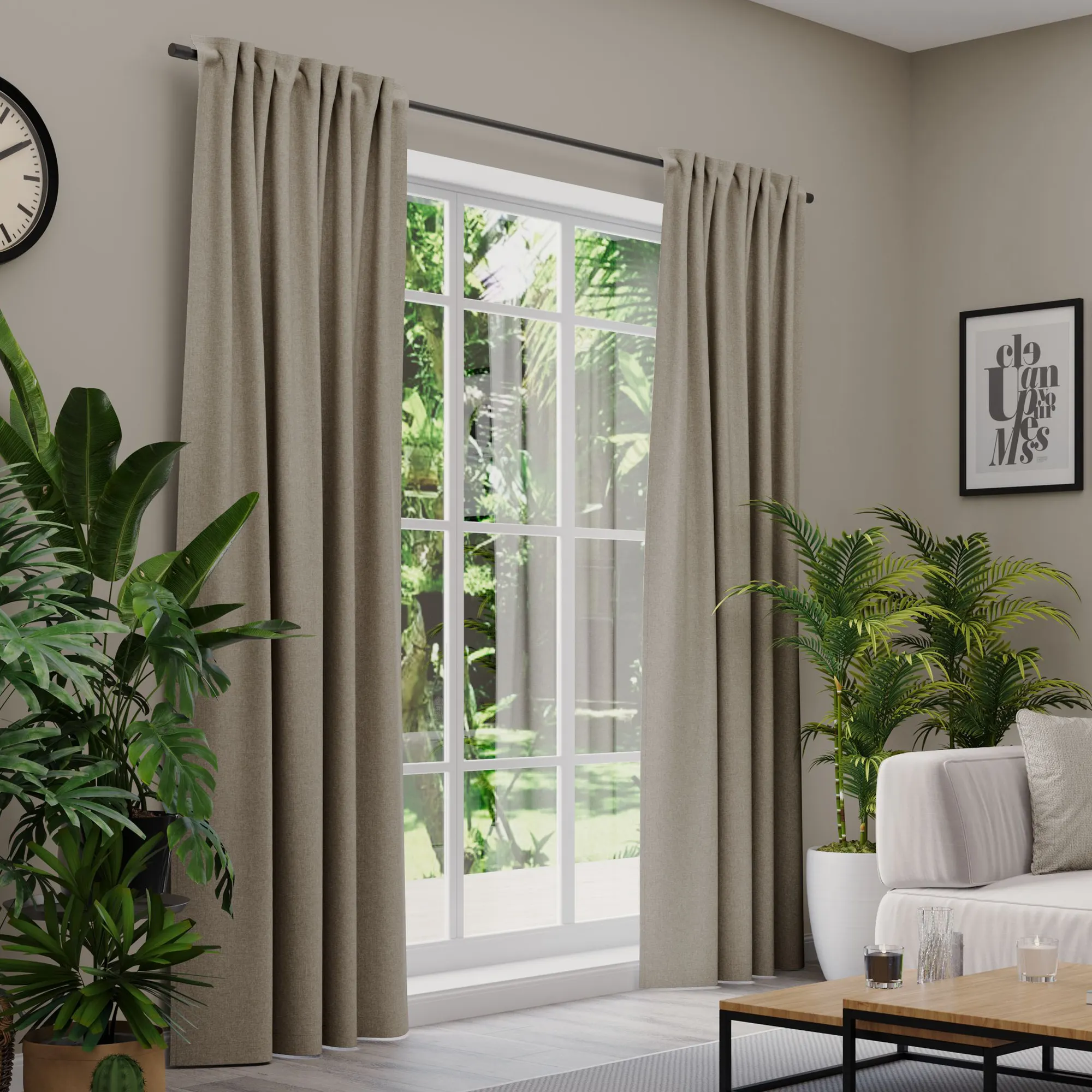 Premium Line Gardinen und Vorhänge | Isolate, verdunkelnd, braun 