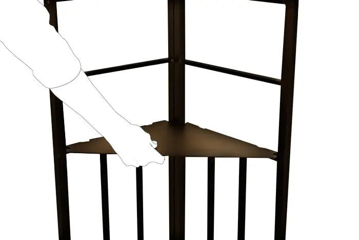 Eckablagefach für Pavillon, wird in eine Ecke eingesetzt