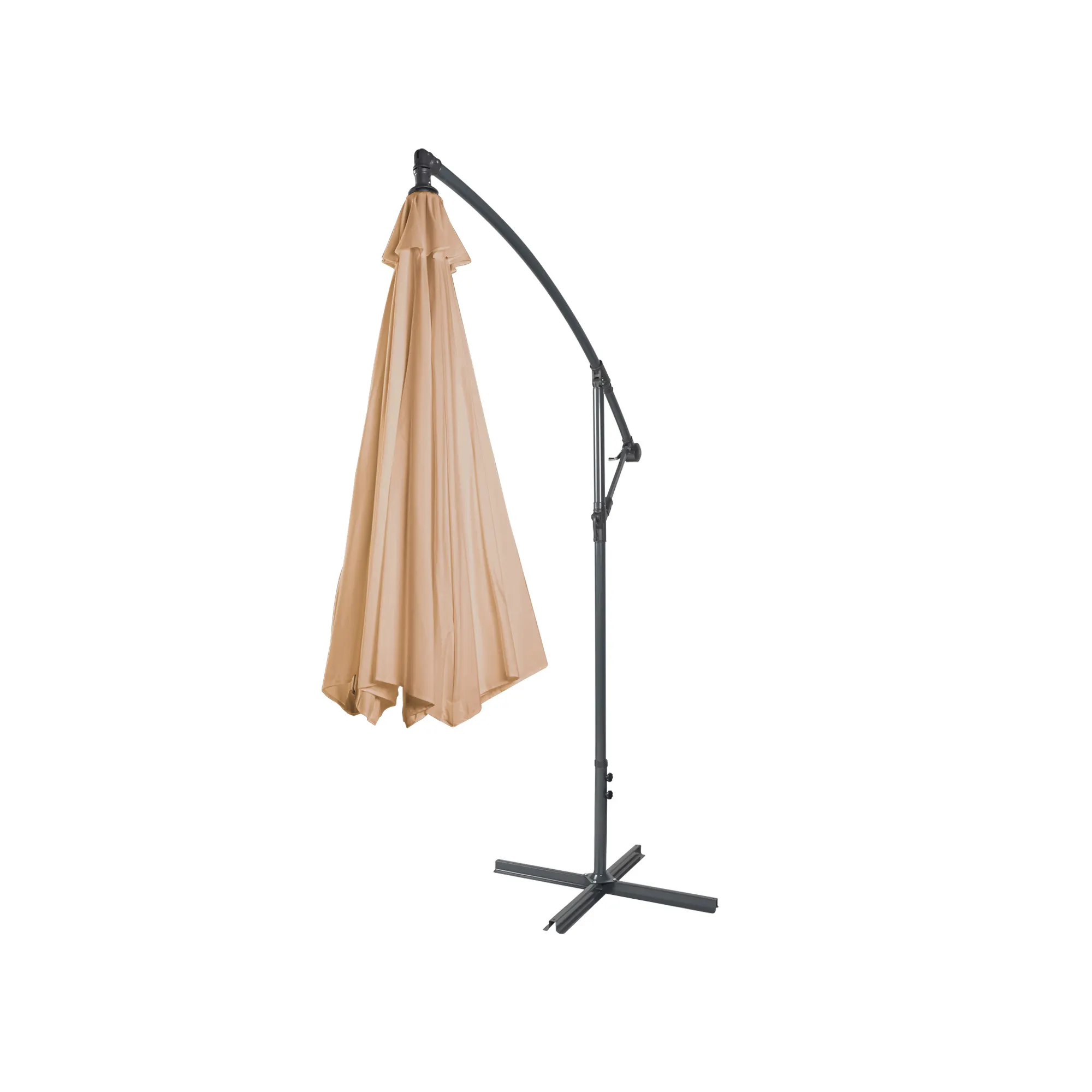 Ombrellone freestanding con struttura curva e telo chiuso