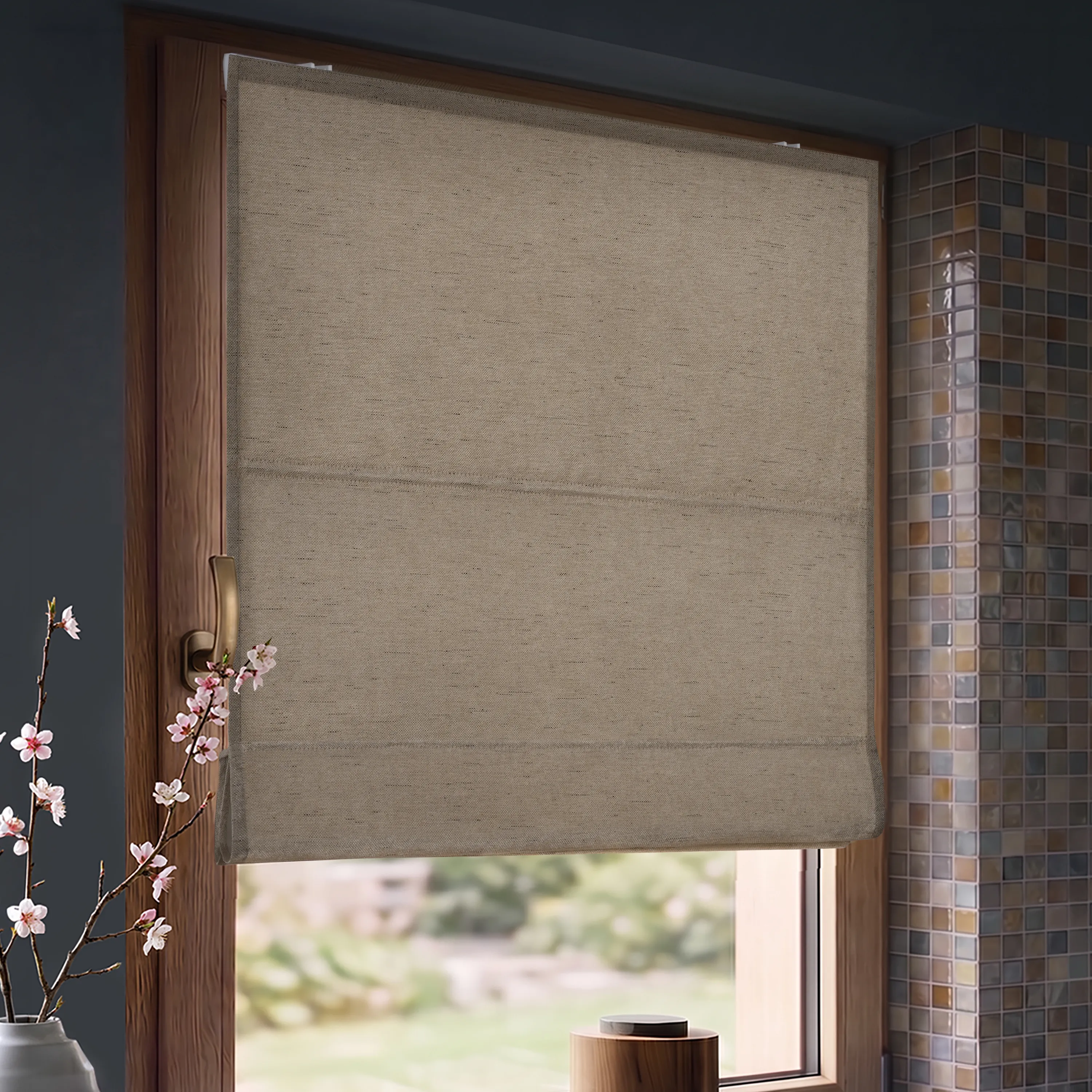 Ivora Premium Raffrollo | 40 x 130 cm, creme, verdunkelnd