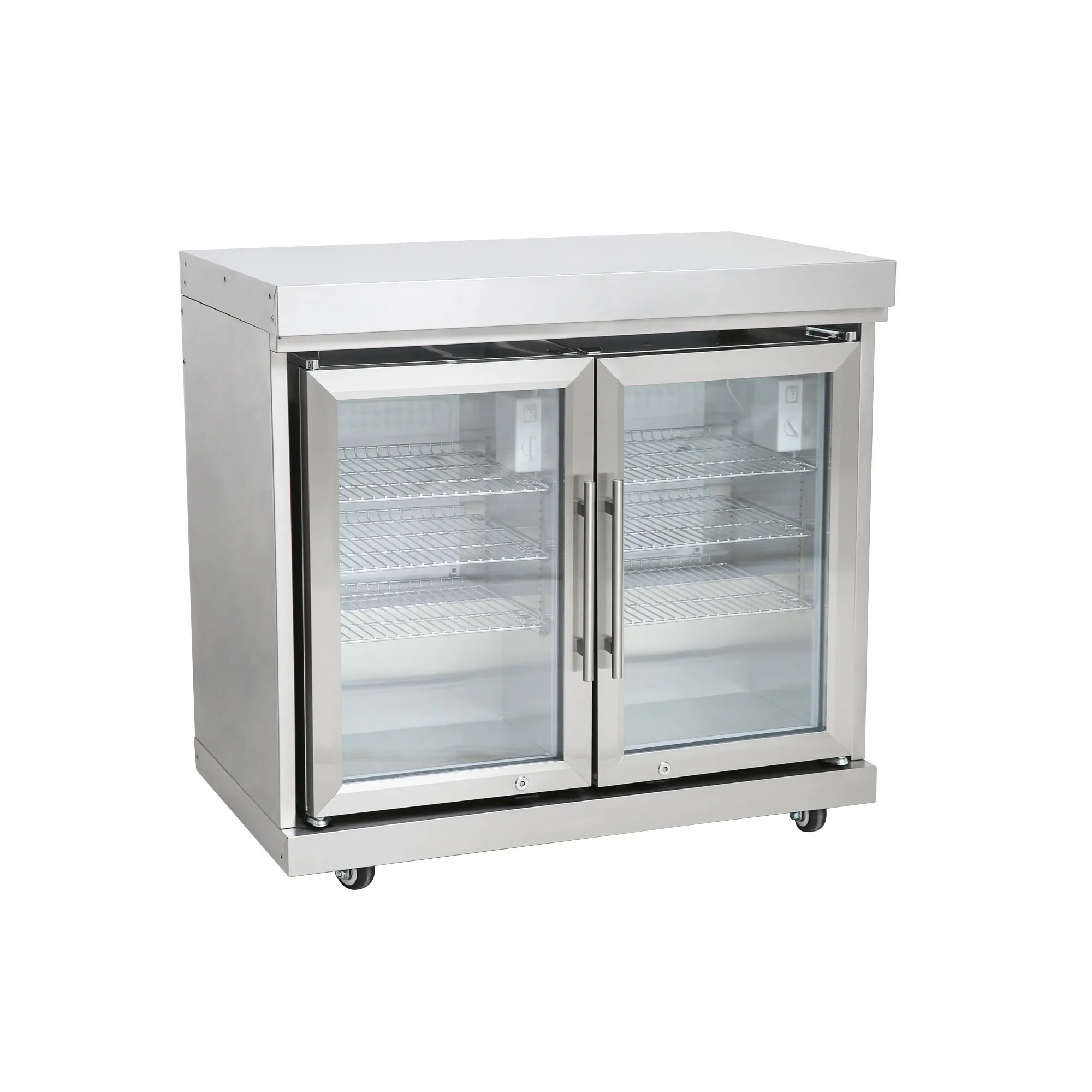 Edelstahl-Erweiterungsmodul mit Doppelkühlschrank