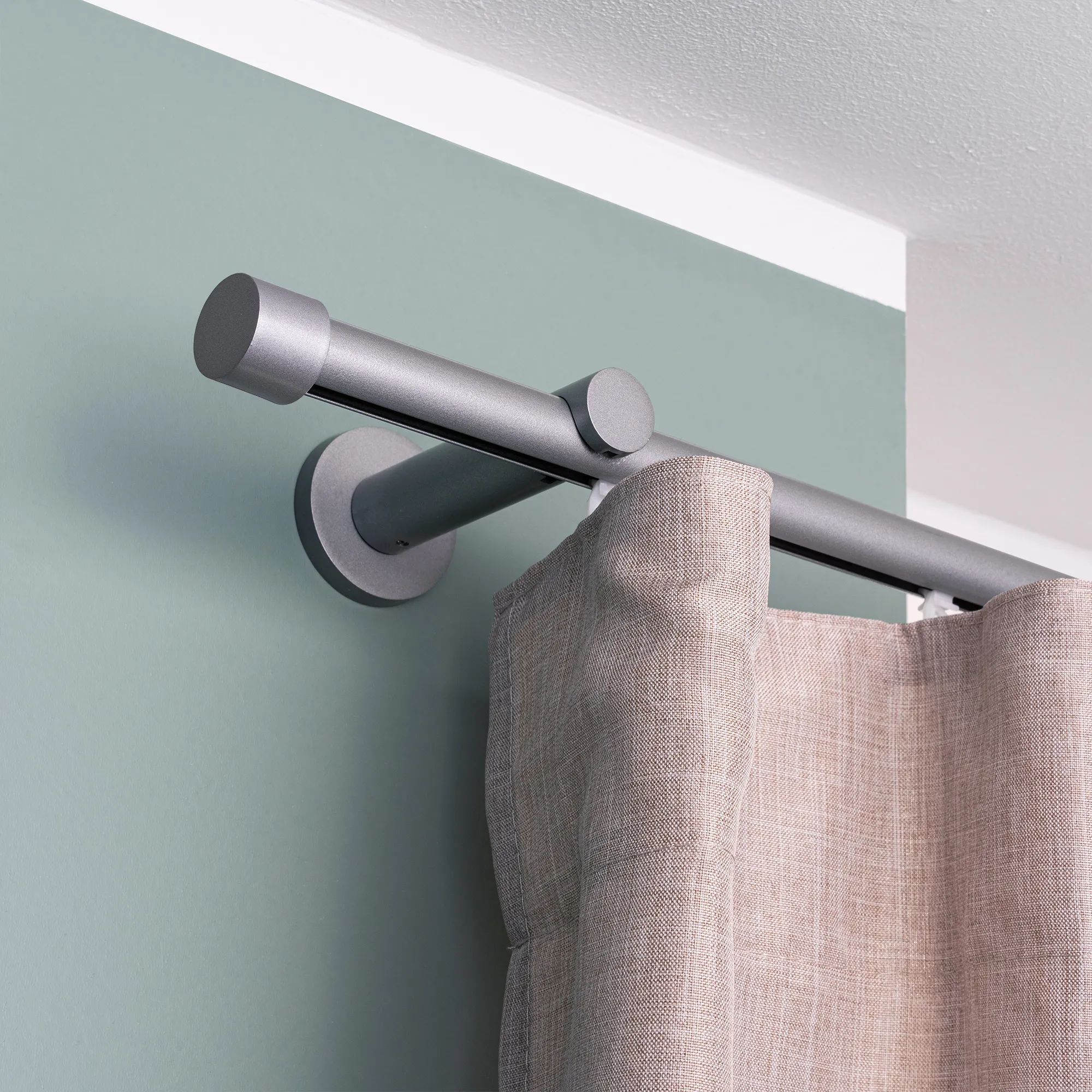 Set di bastoni per tende con corsia interna montato a parete, tenda appesa