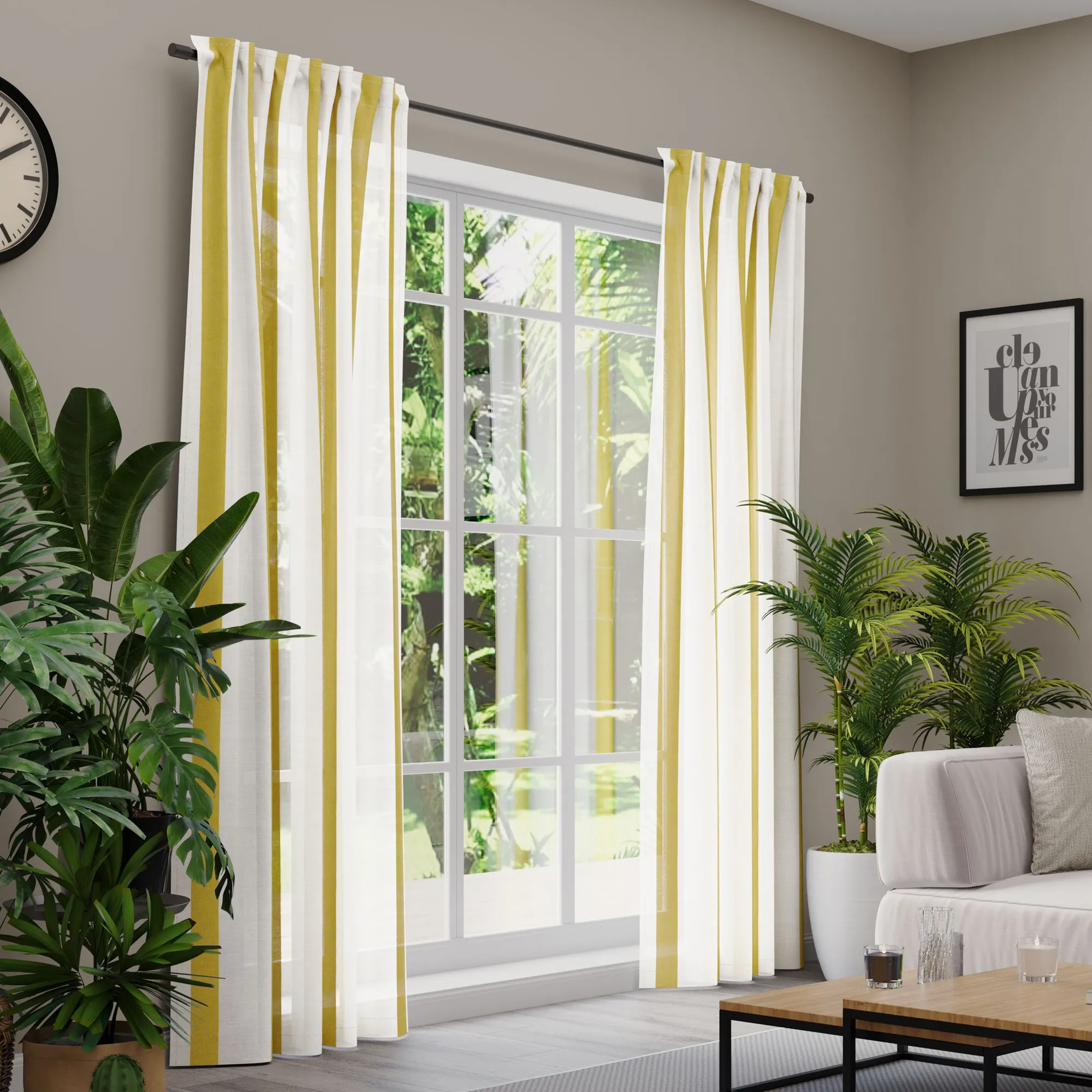 Premium Line Gardinen und Vorhänge | Noble, halbtransparent, gelb