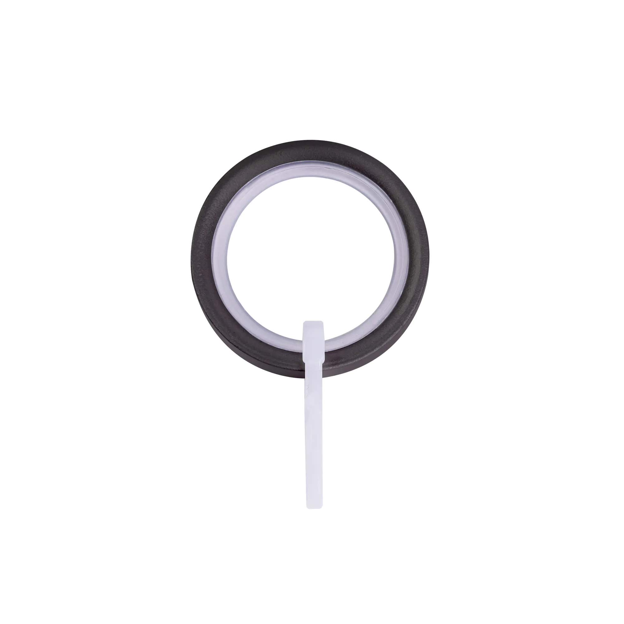 Płaski pierścień do zasłon z haczykiem do zakładek | ⌀ 19 mm, antracytowy szczotkowany, 50 sztuk