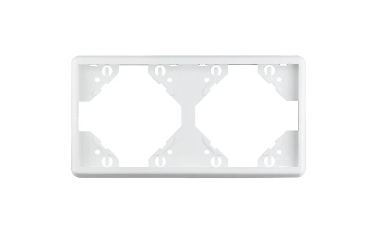 Zweifacher waagerechter Rahmen für Schalter oder Steckdosen, rechteckige Form