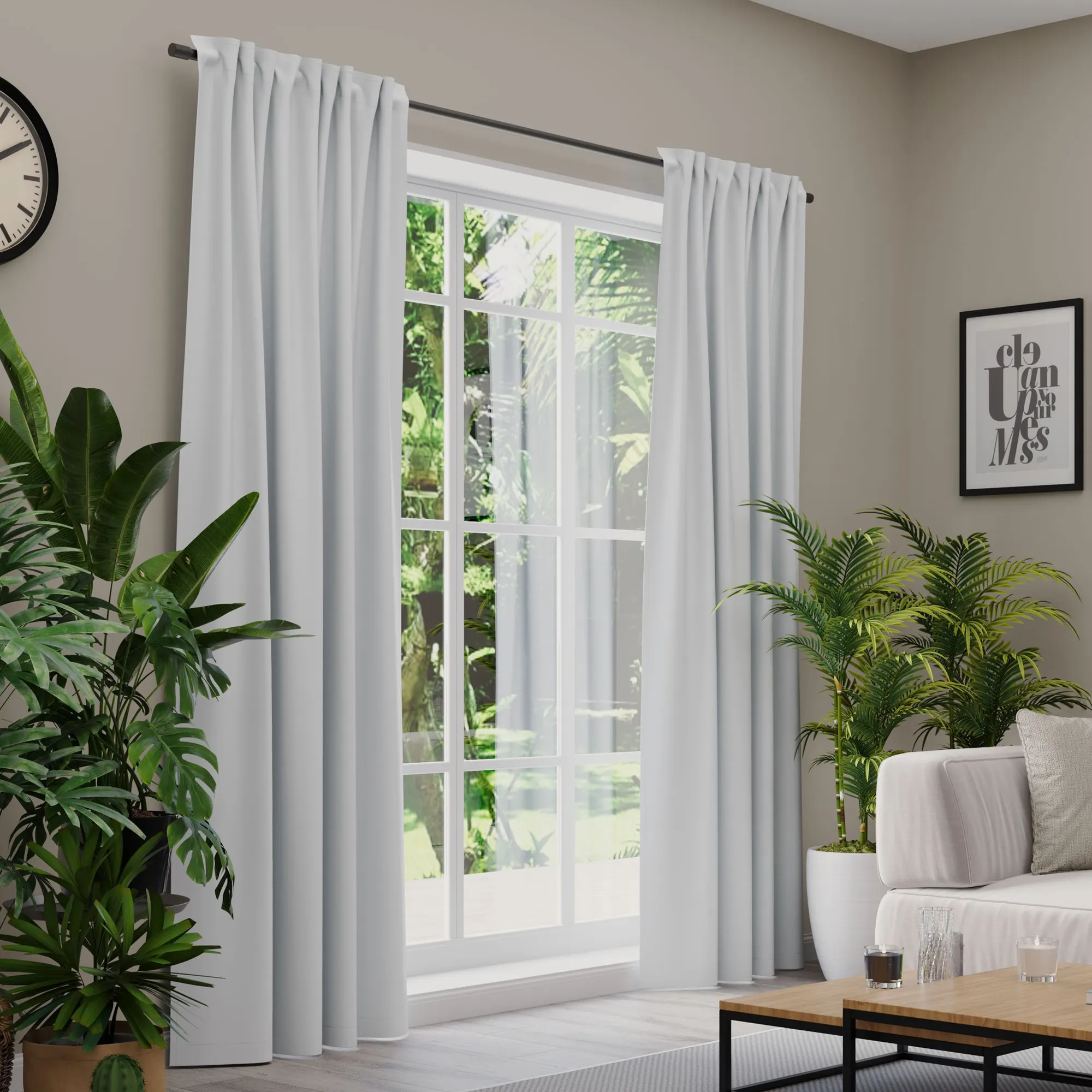 Premium Line Gardinen und Vorhänge | Eclipse, vollverdunkelnd, hellgrau