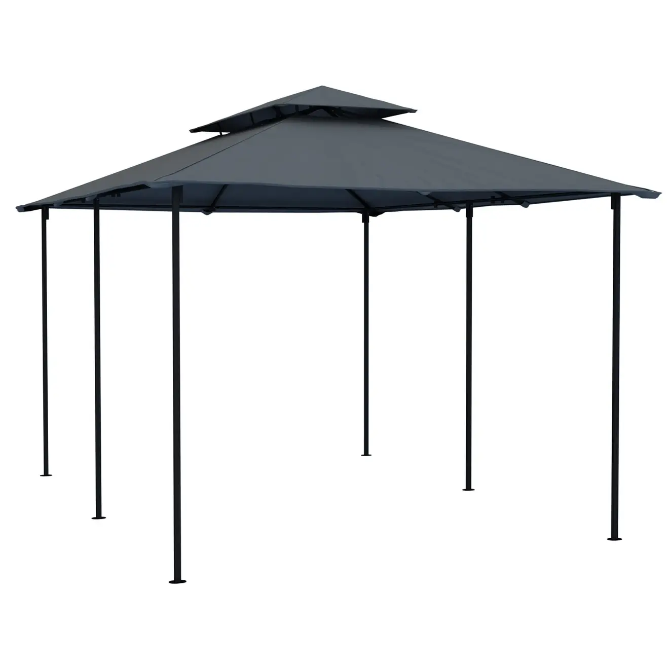 Moderner Gartenpavillon mit stabilem Gestell und zweistufigem Dach für Outdoor-Nutzung
