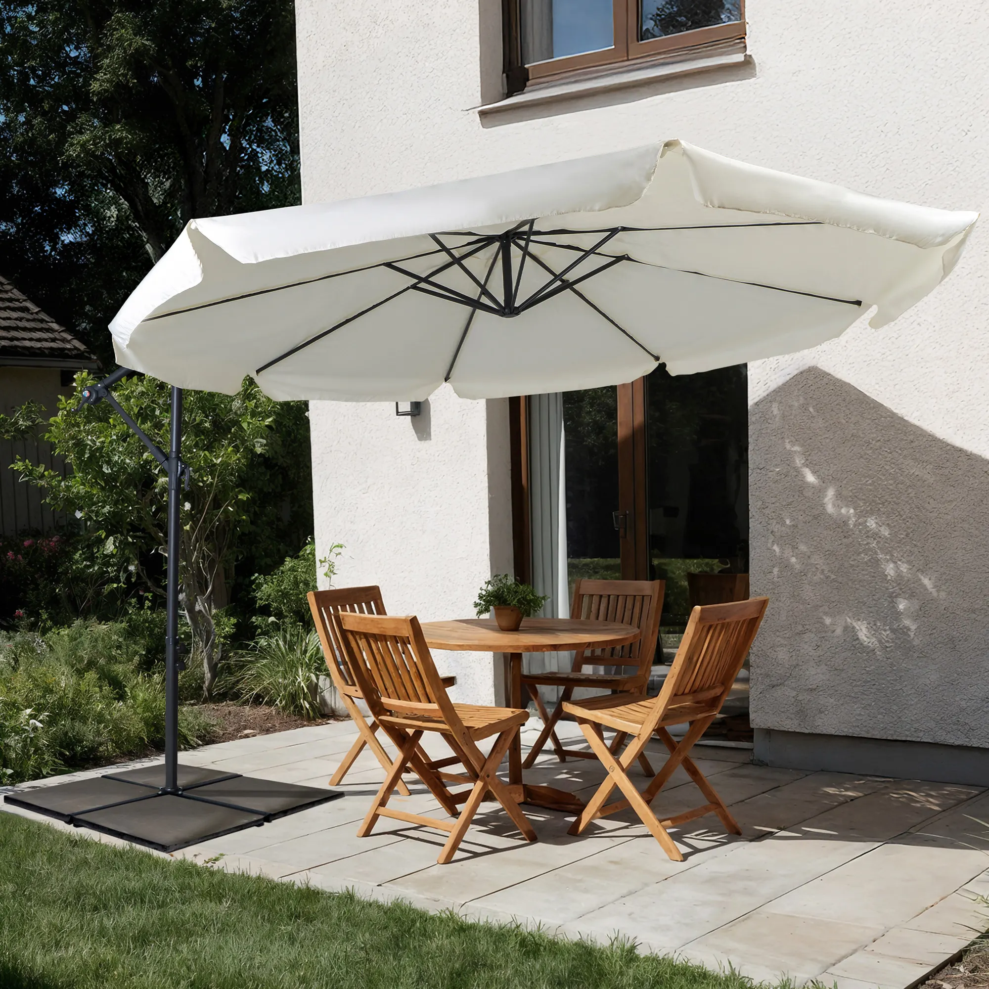 Basic Gartenschirm Rund | 3 m, ecru