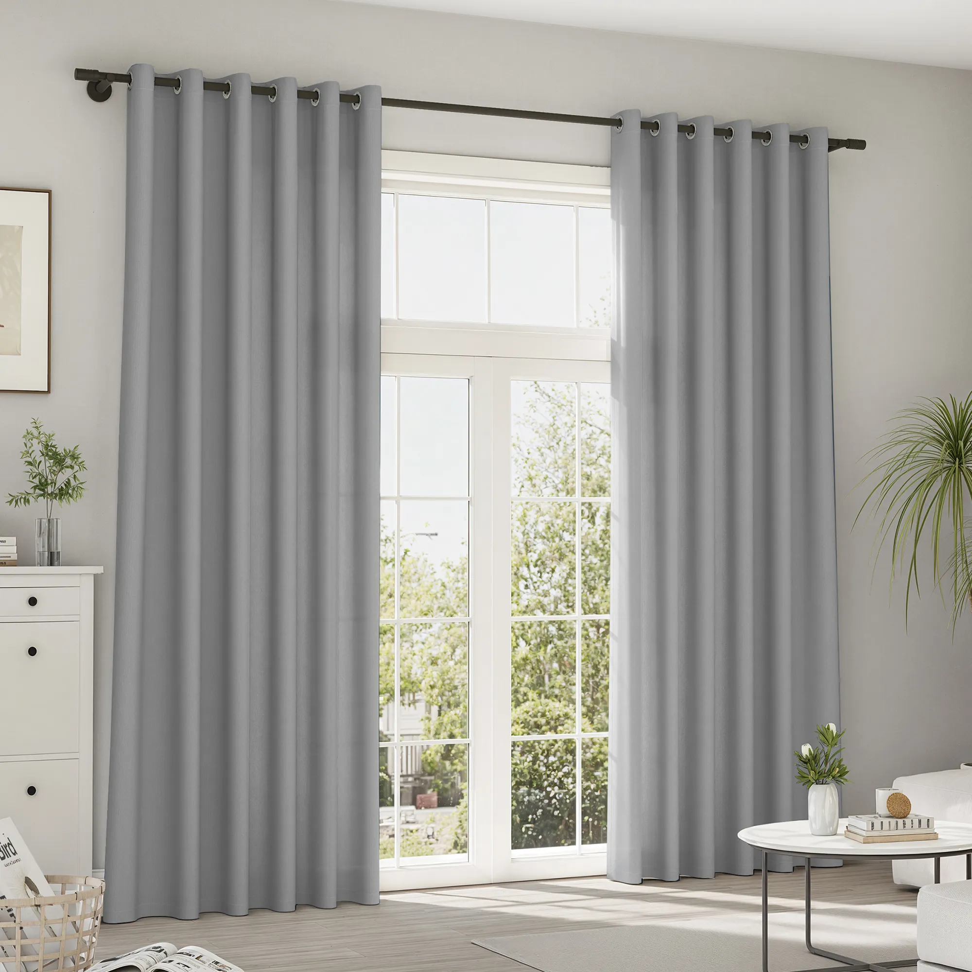 Cortinas y Visillos Pure | Samt, opaco, gris oscuro