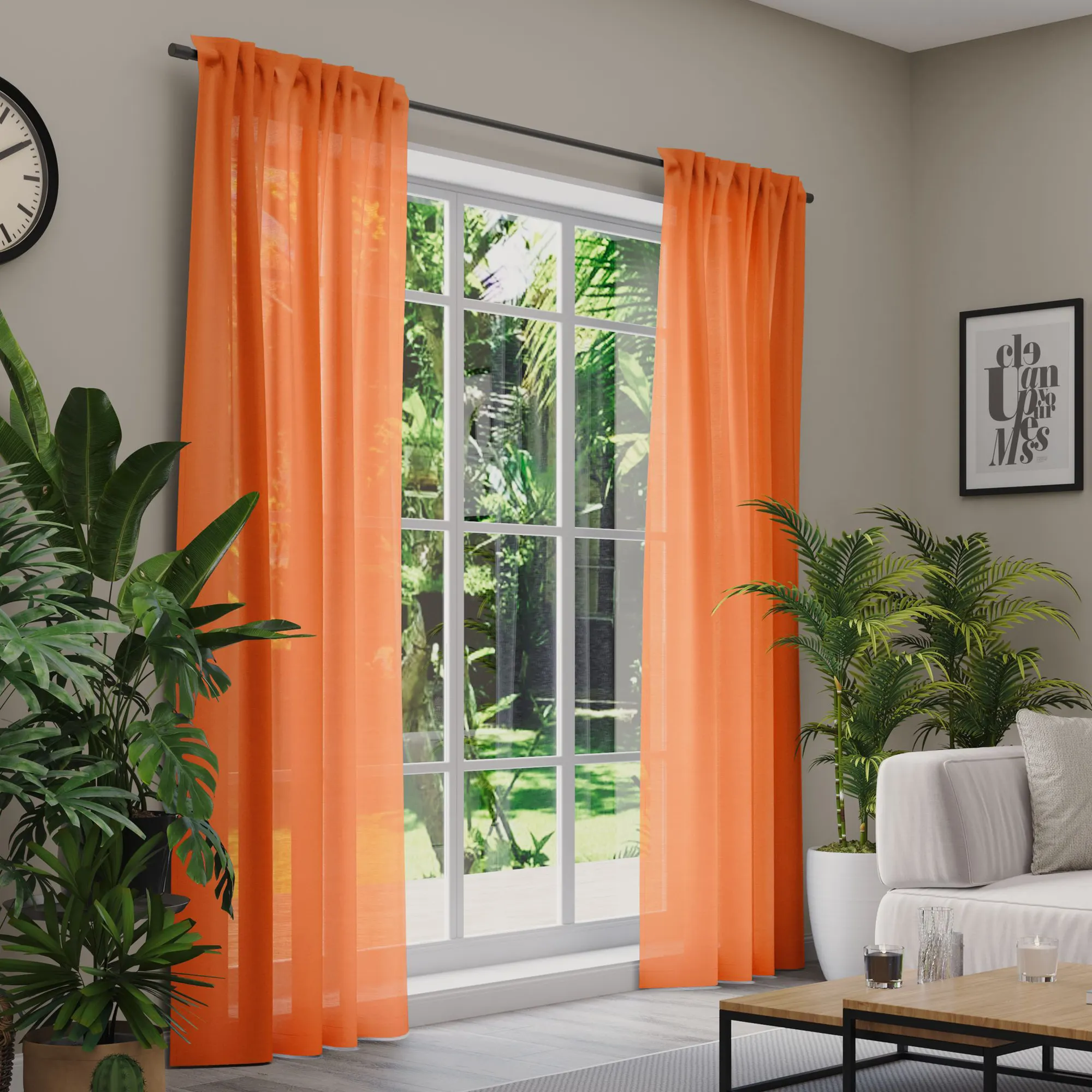Premium Line Gardinen und Vorhänge | Classic, halbtransparent, orange