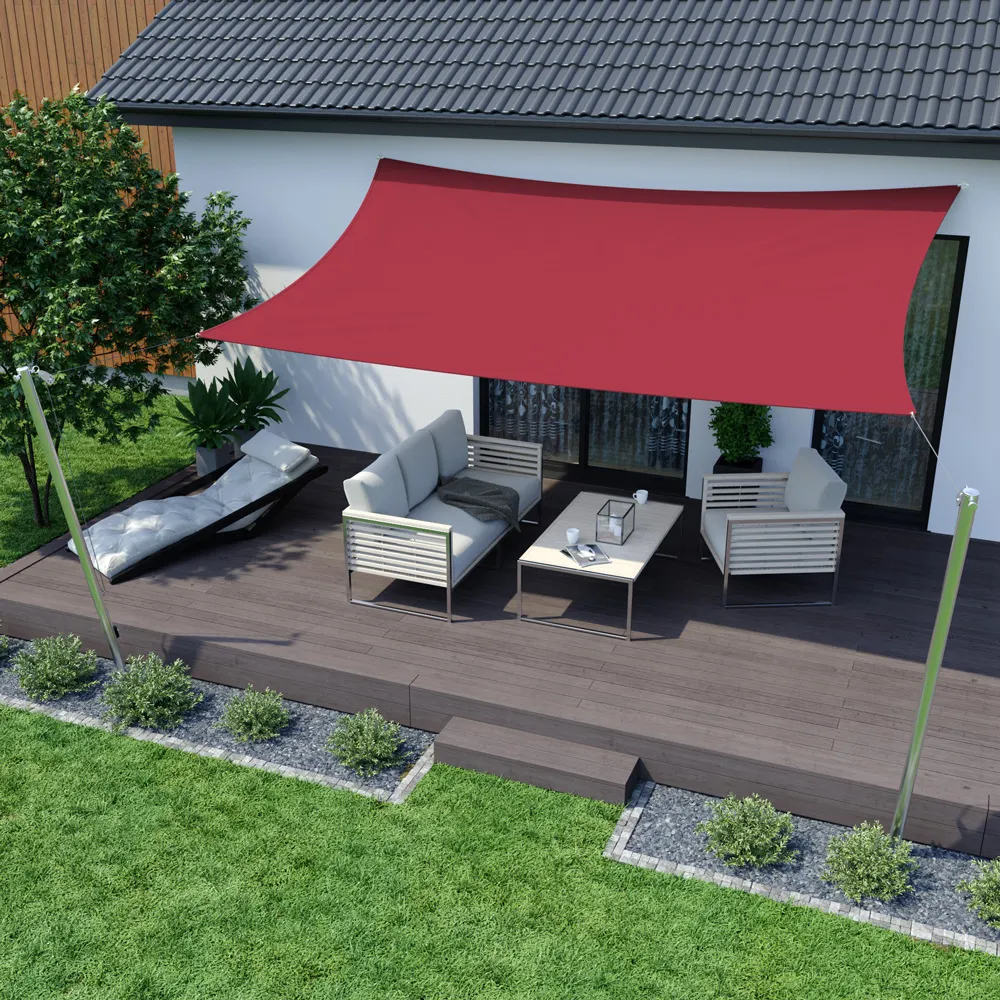 Toldo Vela - Poliestere / Impermeable | 5,0 x 4,0 m, rectangular, burdeos