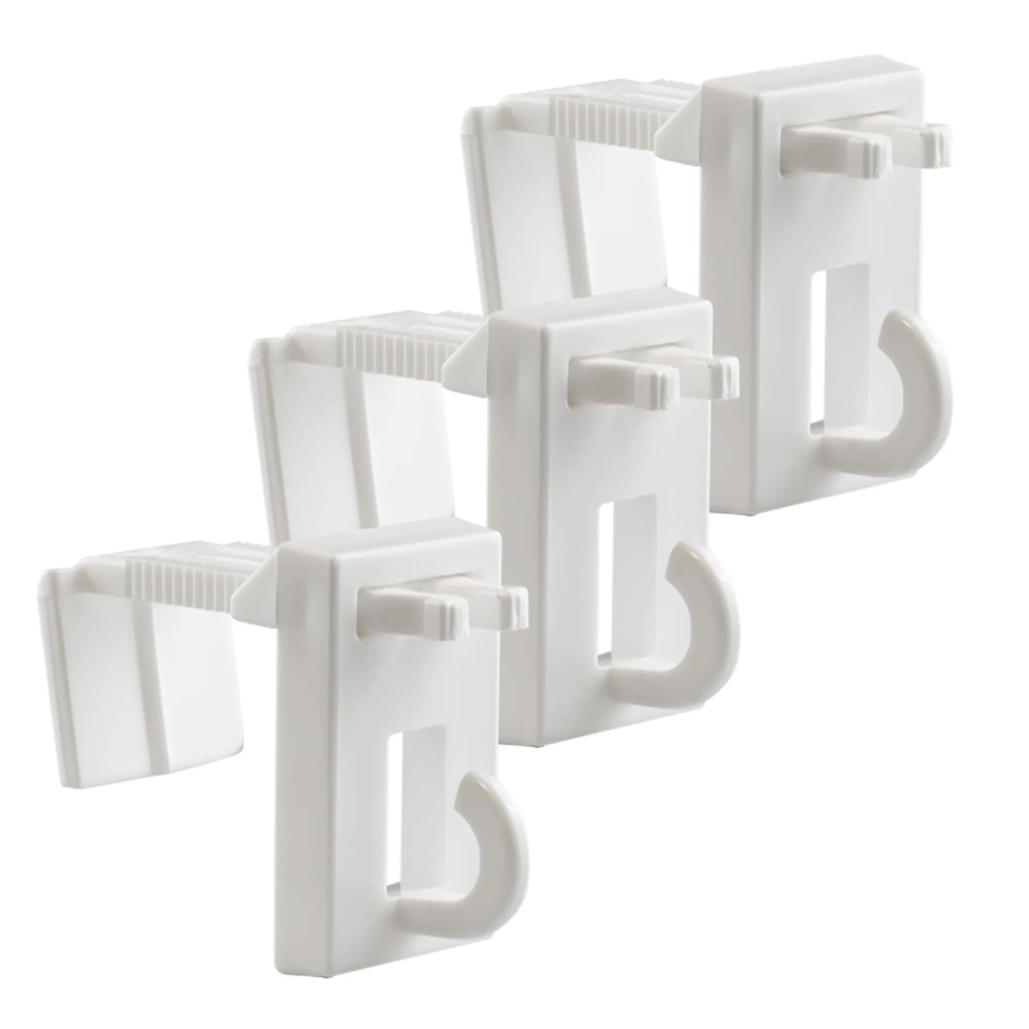 Easyfit Klemmhalter für Bambusrollo & Bambus-Raffrollo | weiß, 3 Stück