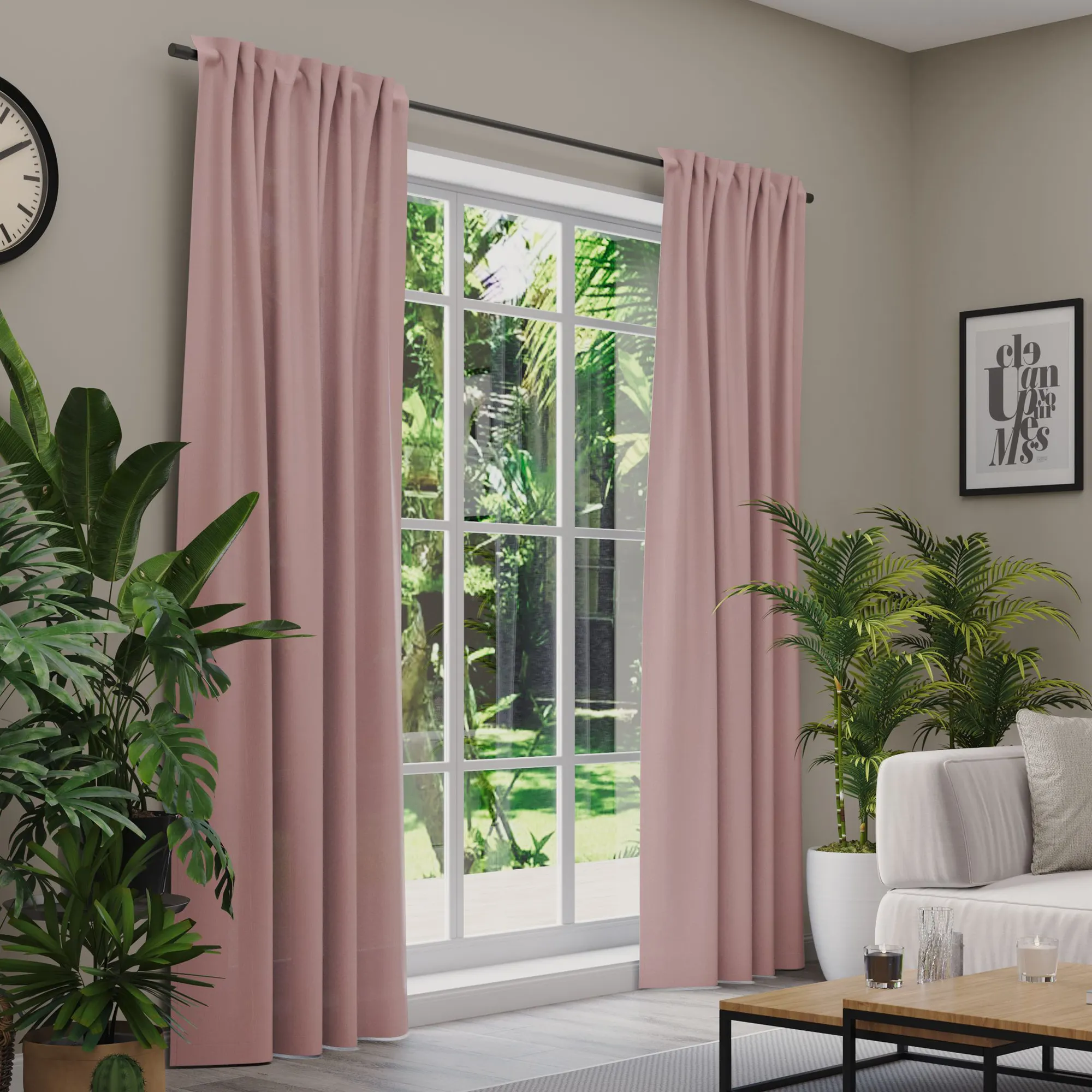 Premium Line Gardinen und Vorhänge | Linen, blickdicht, rosa