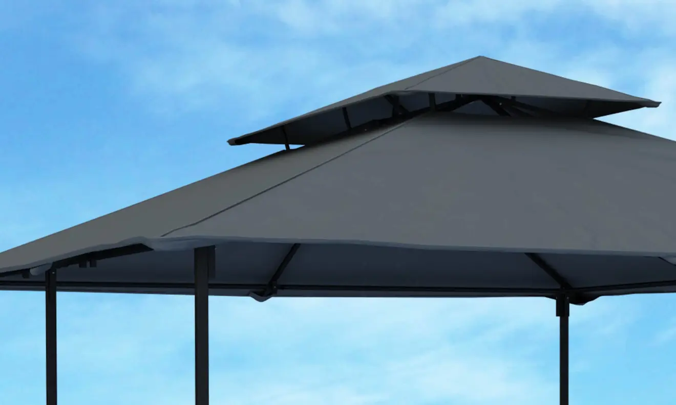 Gartenpavillon mit stabilem Dach und Metallrahmen, geeignet für Outdoor-Aktivitäten