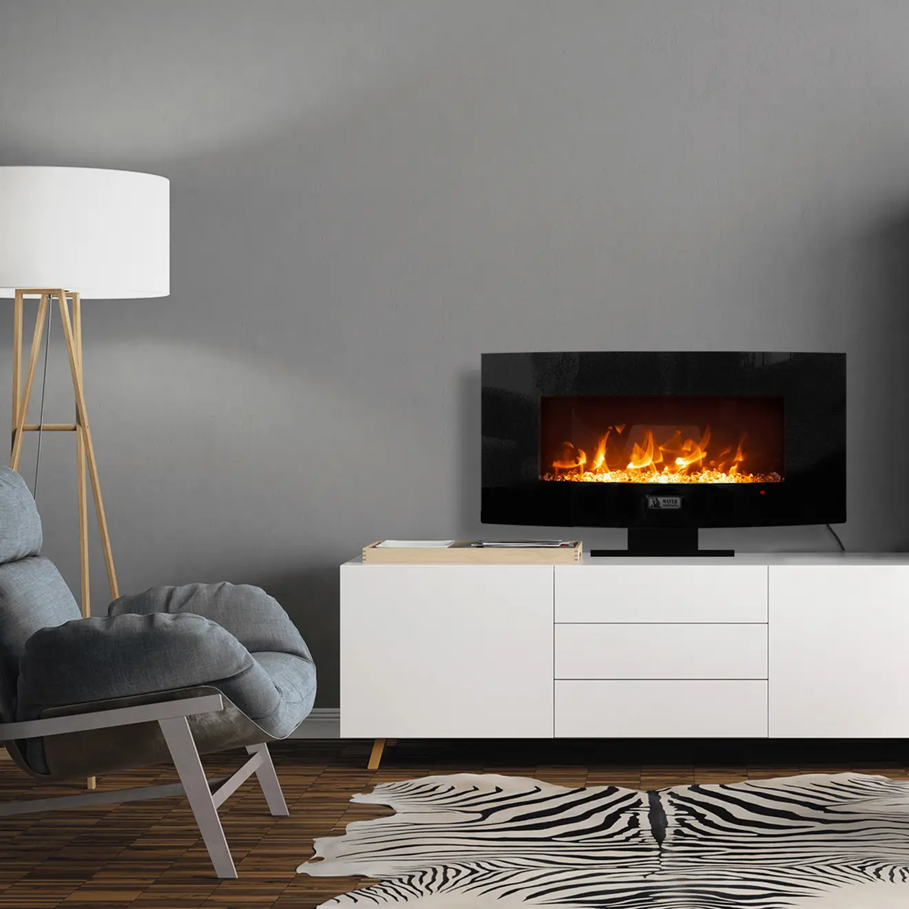 ELEGANZA Elektrokamin in einem gemütlich eingerichteten Wohnzimmer