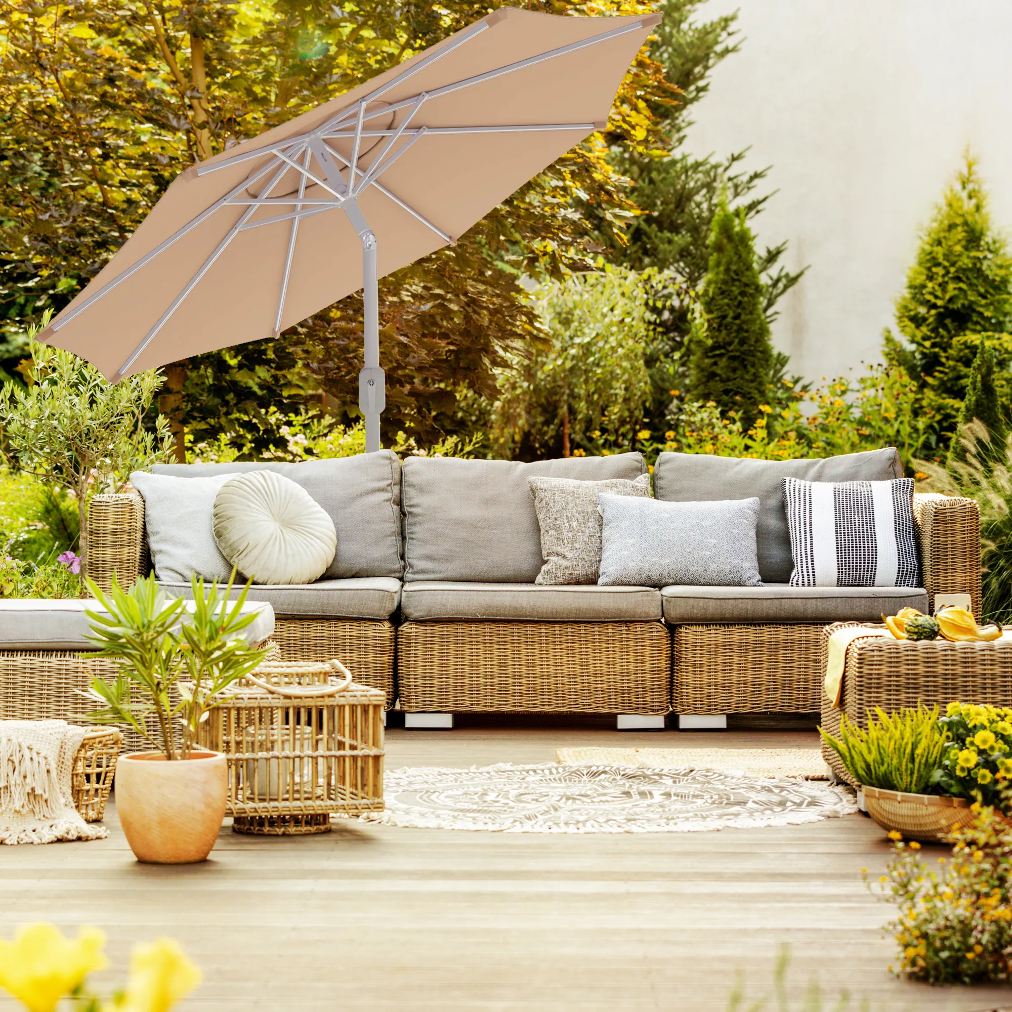 Structure de parasol Interpara | 3,5 m, rond, argenté