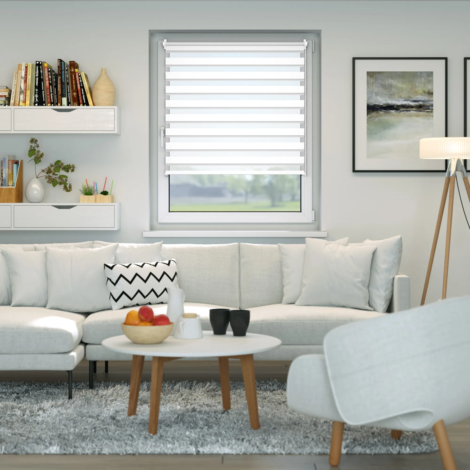 Zevra Doppelrollo / Duo Rollo | 100 x 230 cm, weiß