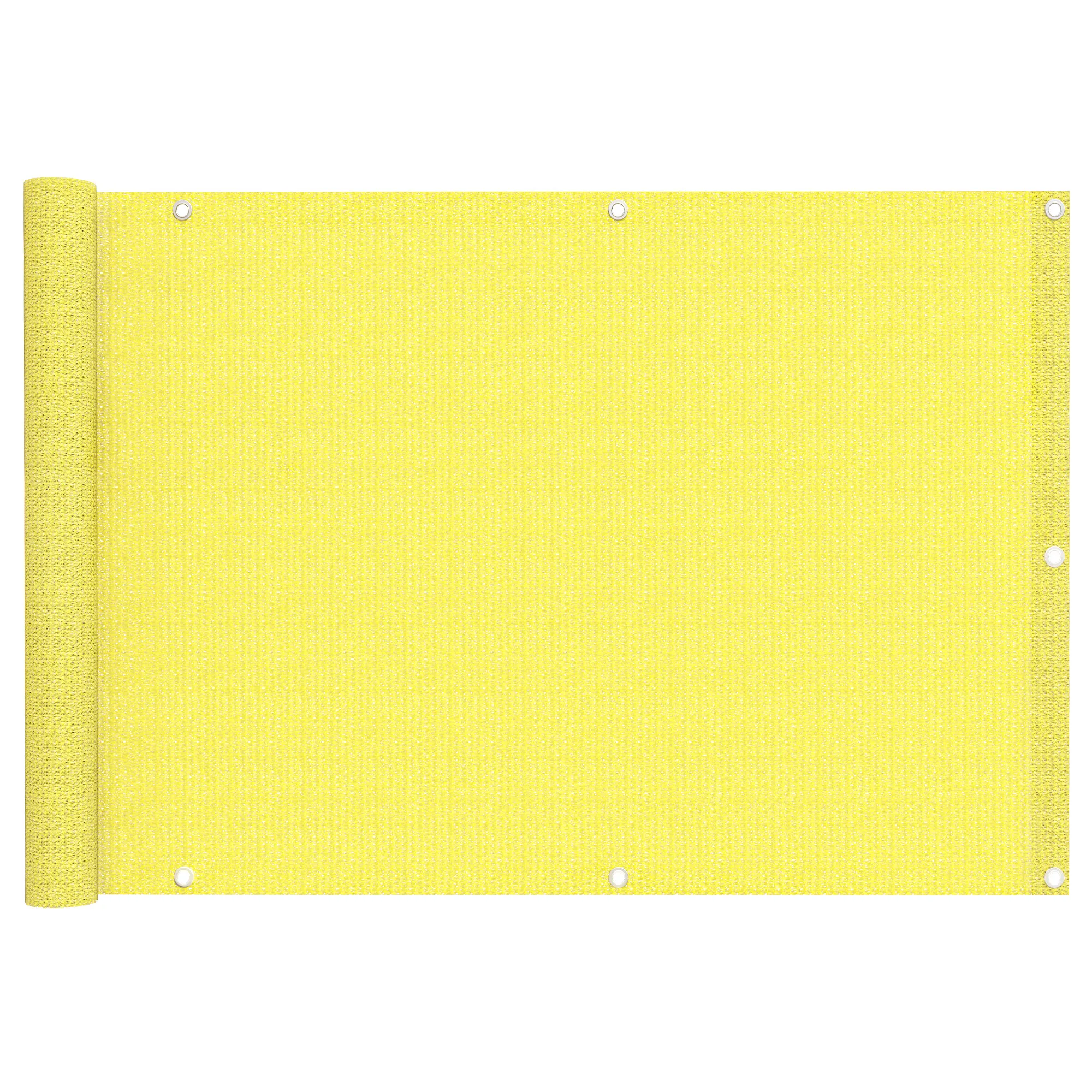 Malla de Ocultación para Balcón - Polietileno / Transpirable | 600 x 90 cm, amarillo