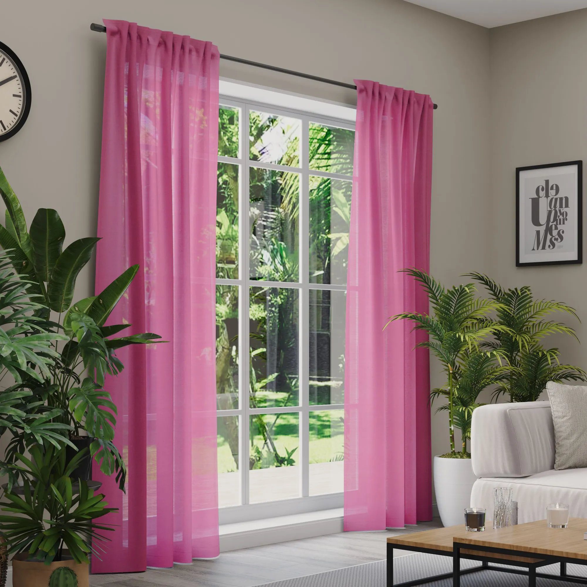 Premium Line Gardinen und Vorhänge | Classic, halbtransparent, rosa 