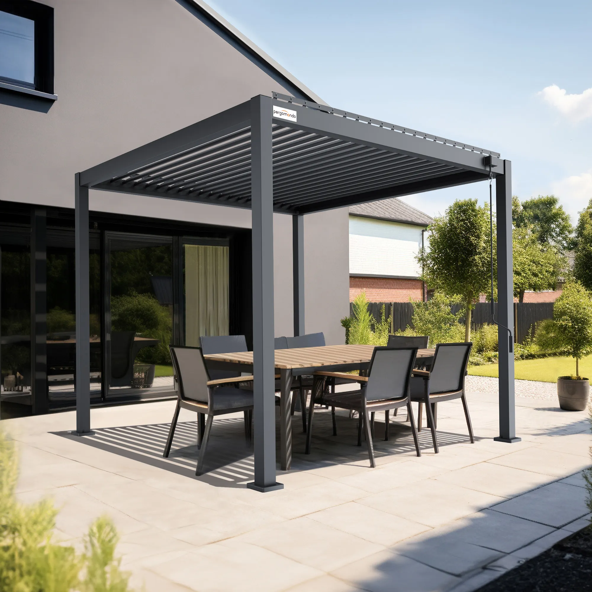 Pergola aluminiowa | 3 x 3 m, antracytowy