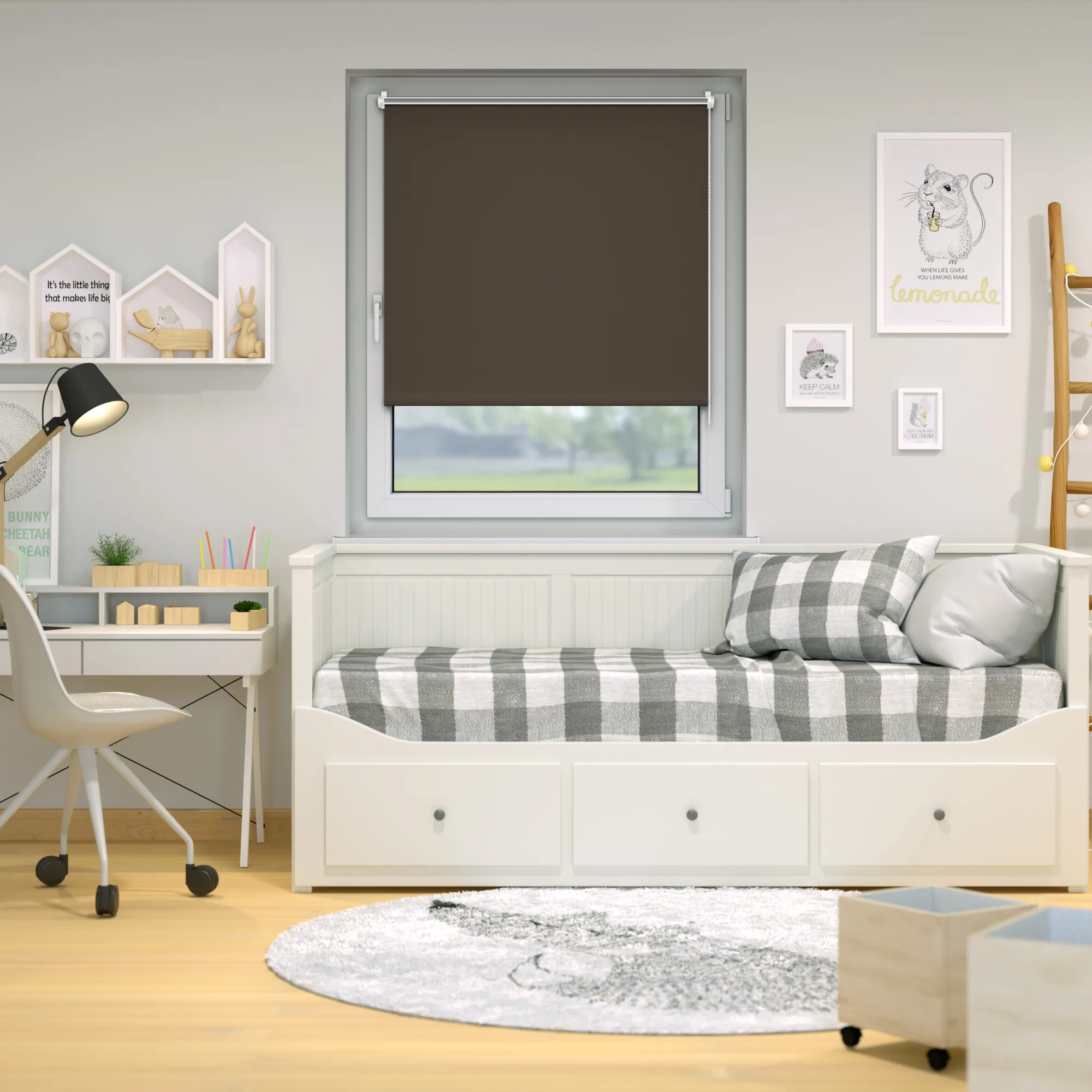 Roleta materiałowa zaciemniająca / roleta materiałowa termiczna Tenebra Klemmfix | 50 x 160 cm, ciemnobrązowy