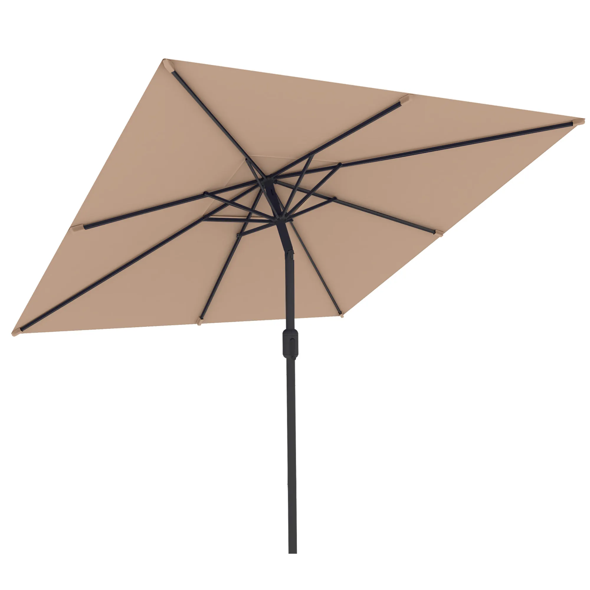 interpara Sonnenschirm | 3 x 3 m, quadratisch, creme | Gestell, anthrazit 