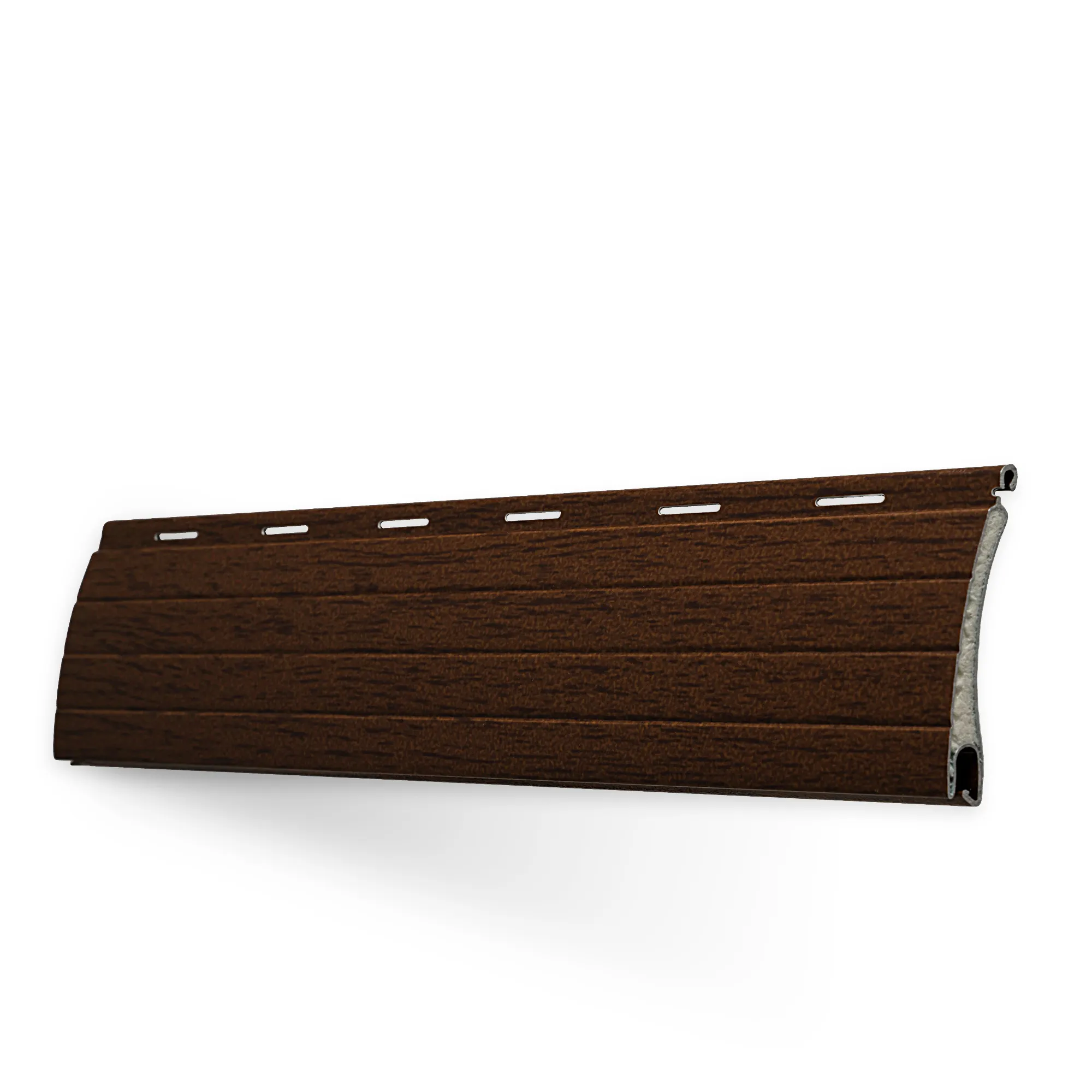 Échantillon lame pour tablier de volet roulant sur mesure | Aluminium / PA37 / 28 noyer