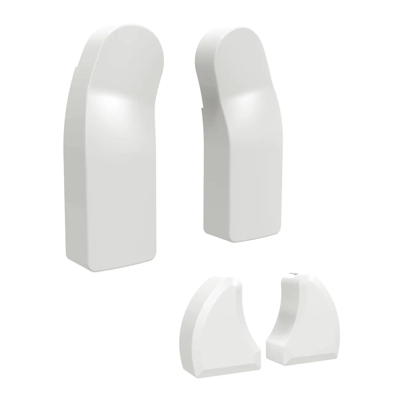 Endkappenausfallprofile und Endkappen für Gelenkarmmarkise Basic 2000, verschiedene Formen